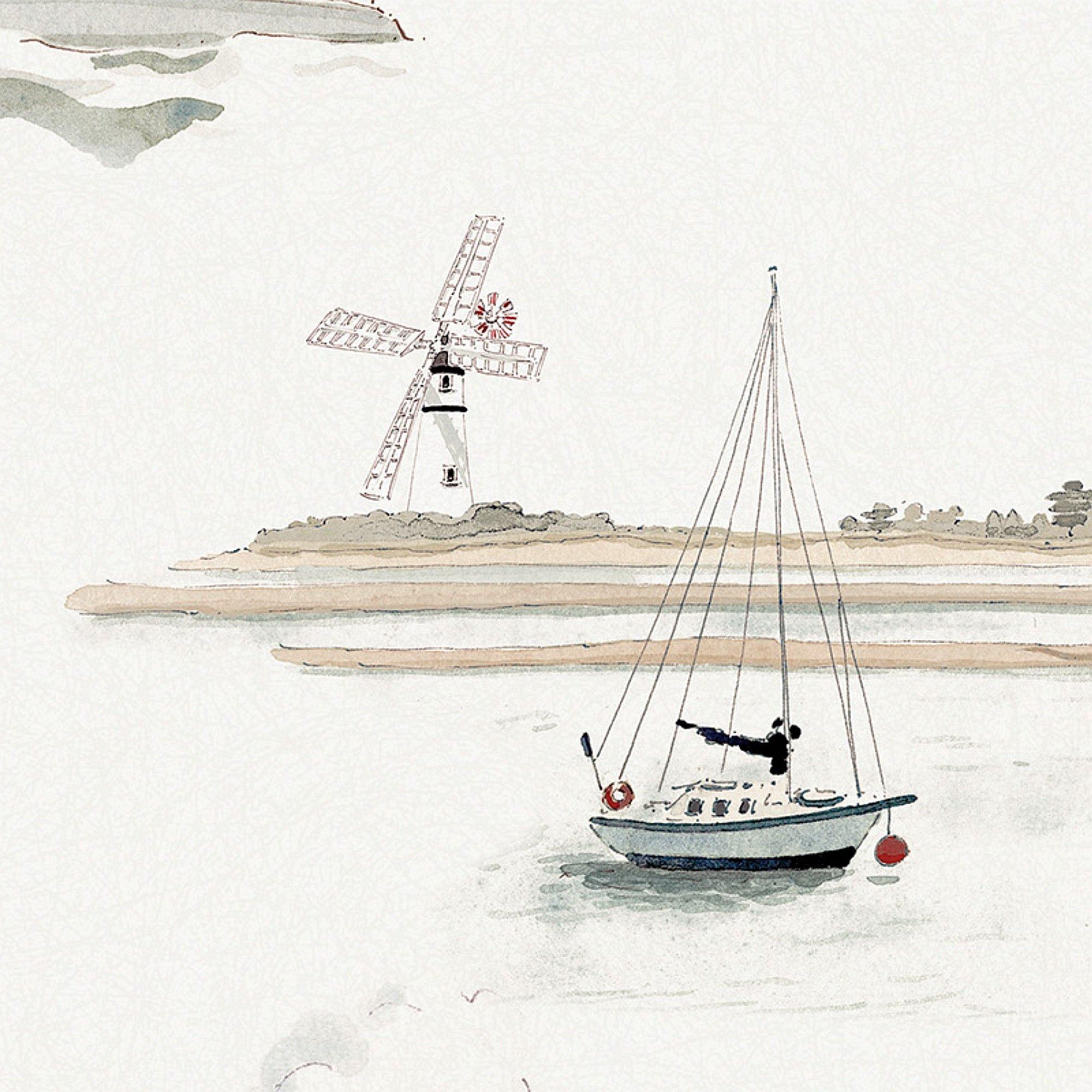Langham White - Sophie Allport - Coastal Boats Wallpaper - 4
