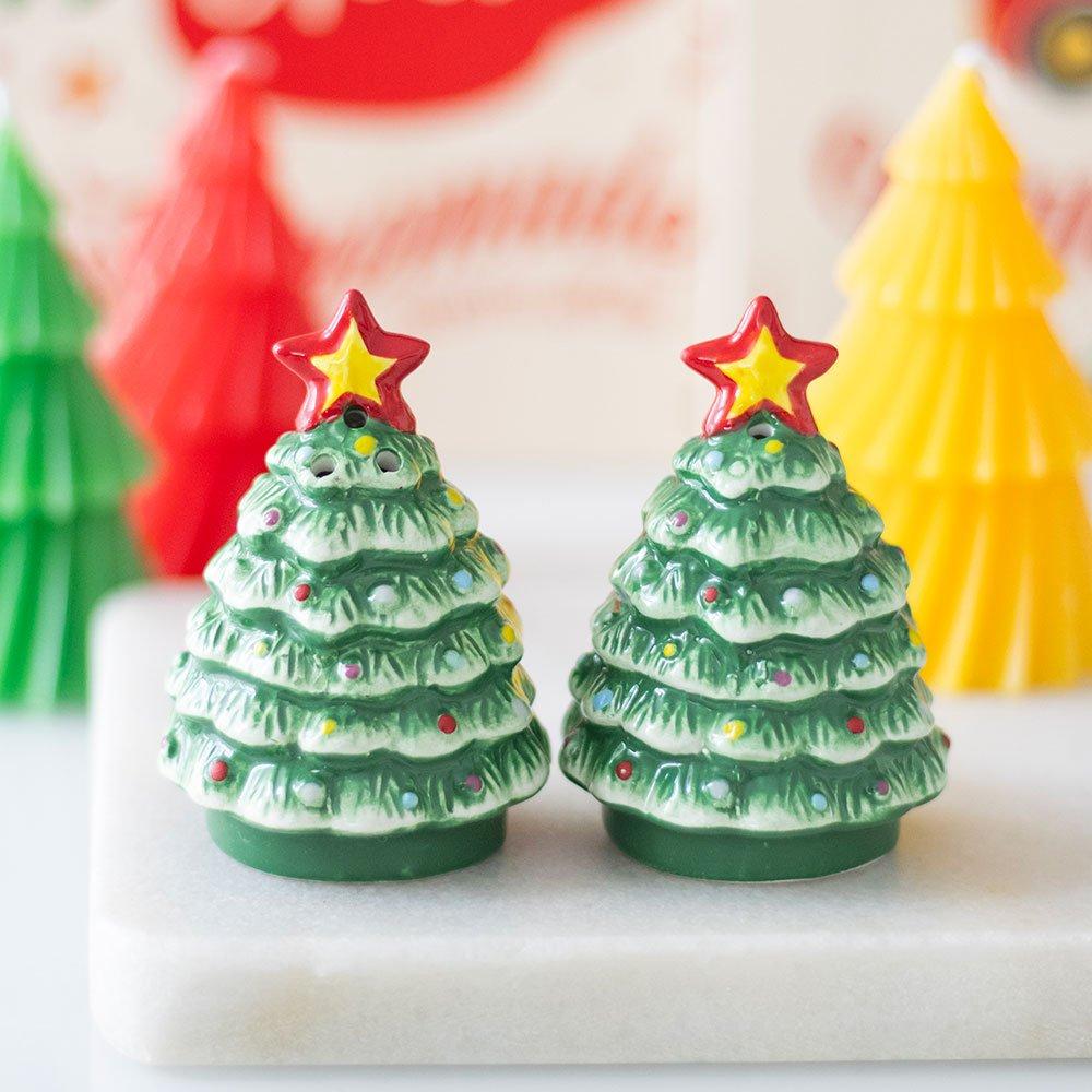 Green - Something Different - Nostalgic Christmas Trees Salt & Pepper Shakers - 1
