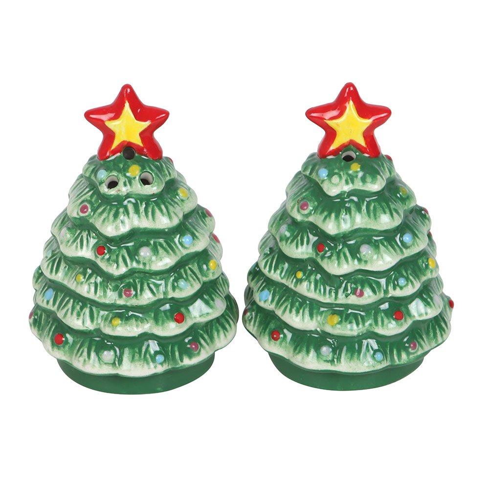 Green - Something Different - Nostalgic Christmas Trees Salt & Pepper Shakers - 2