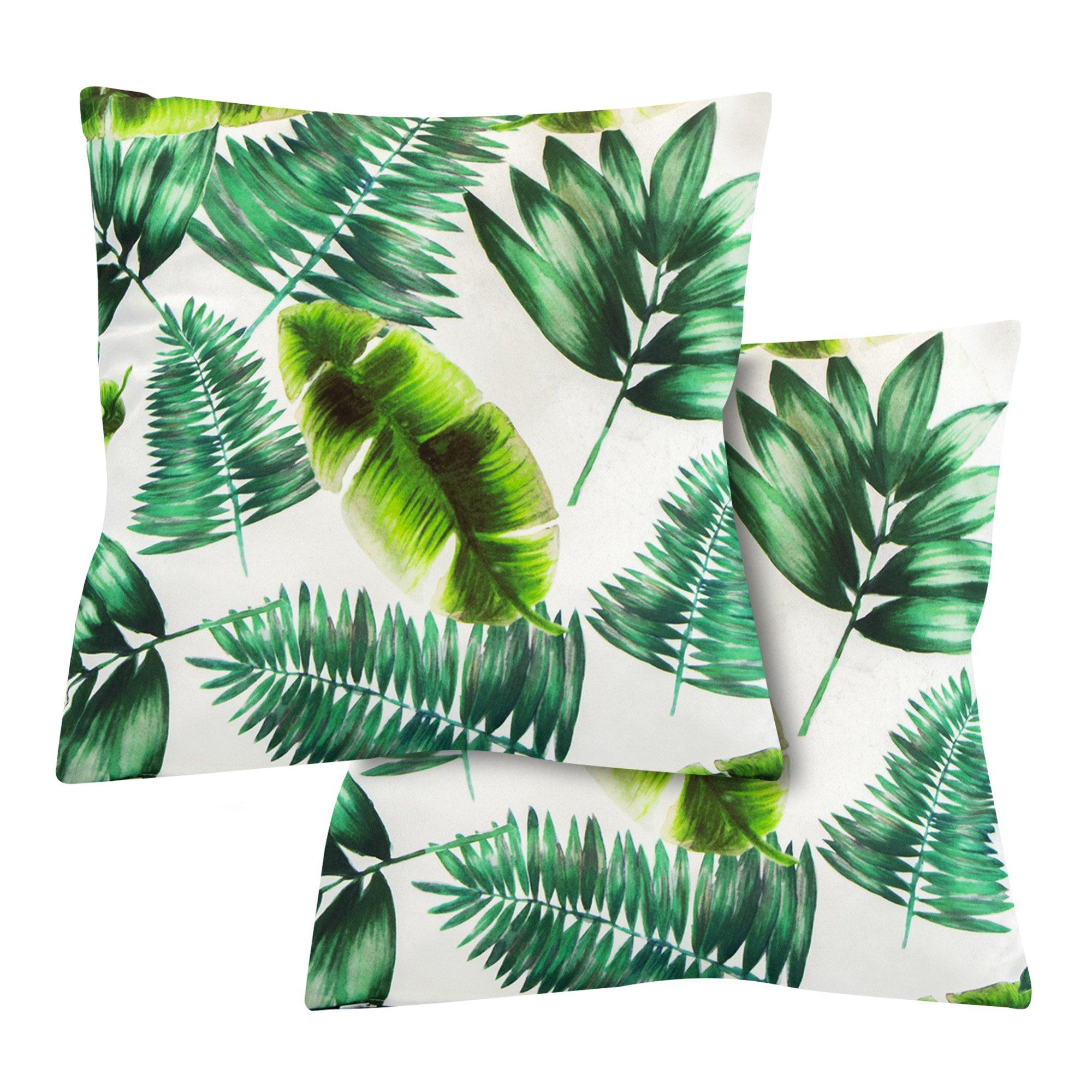Green - Streetwize - Outdoor Botanical Palm Print Scatter Cushions - 1