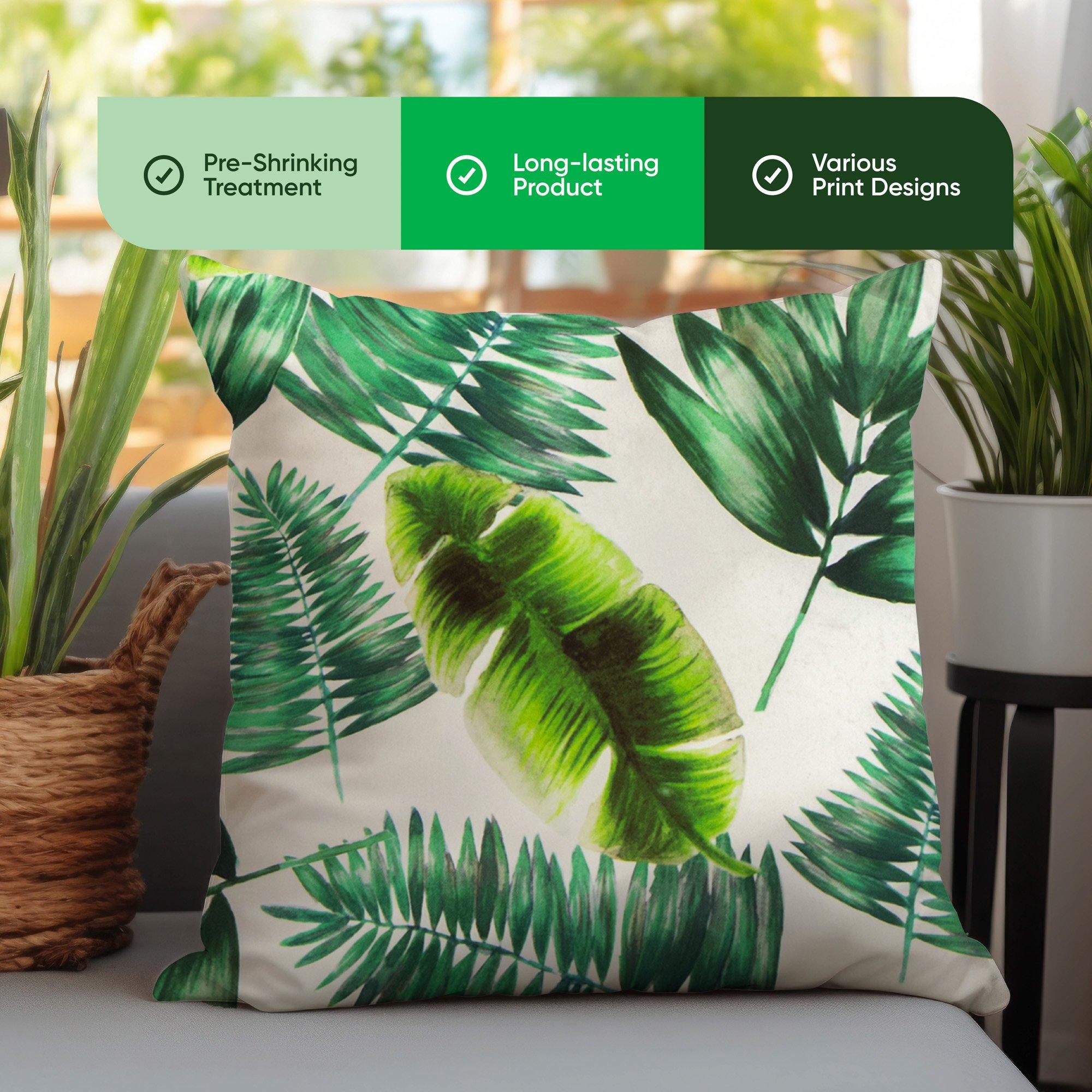Green - Streetwize - Outdoor Botanical Palm Print Scatter Cushions - 4
