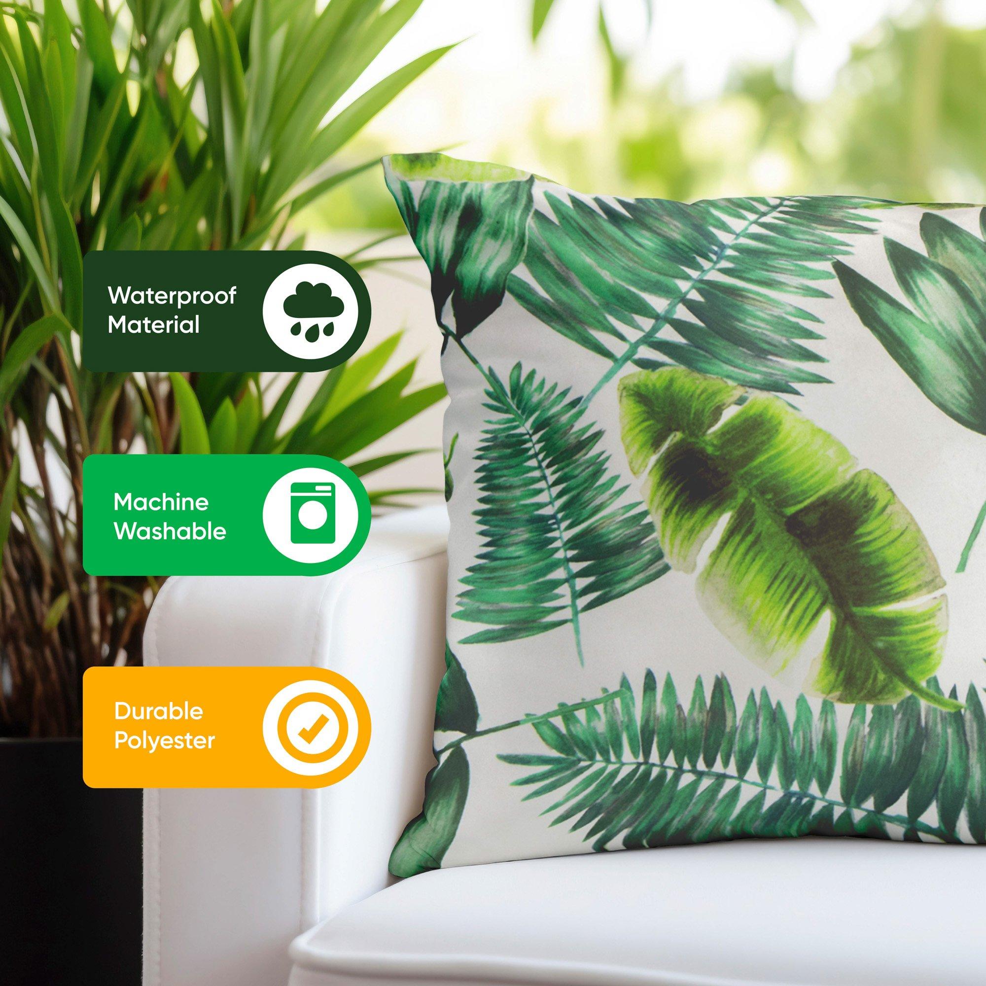 Green - Streetwize - Outdoor Botanical Palm Print Scatter Cushions - 5