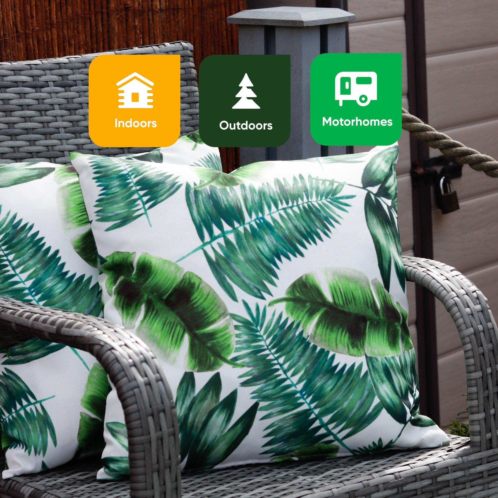 Green - Streetwize - Outdoor Botanical Palm Print Scatter Cushions - 6