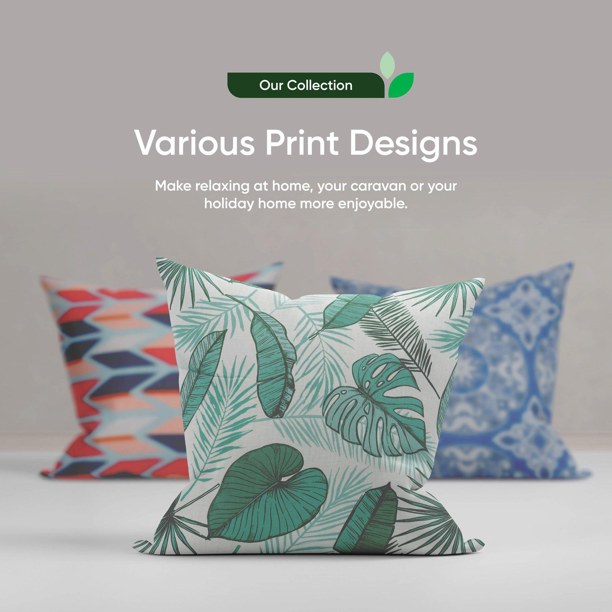Green - Streetwize - Outdoor Botanical Palm Print Scatter Cushions - 7