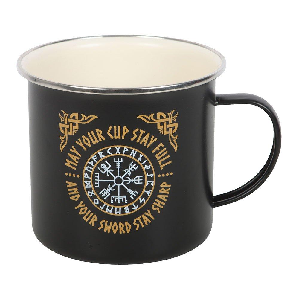 Black - Something Different - Viking Compass Enamel Mug - 3