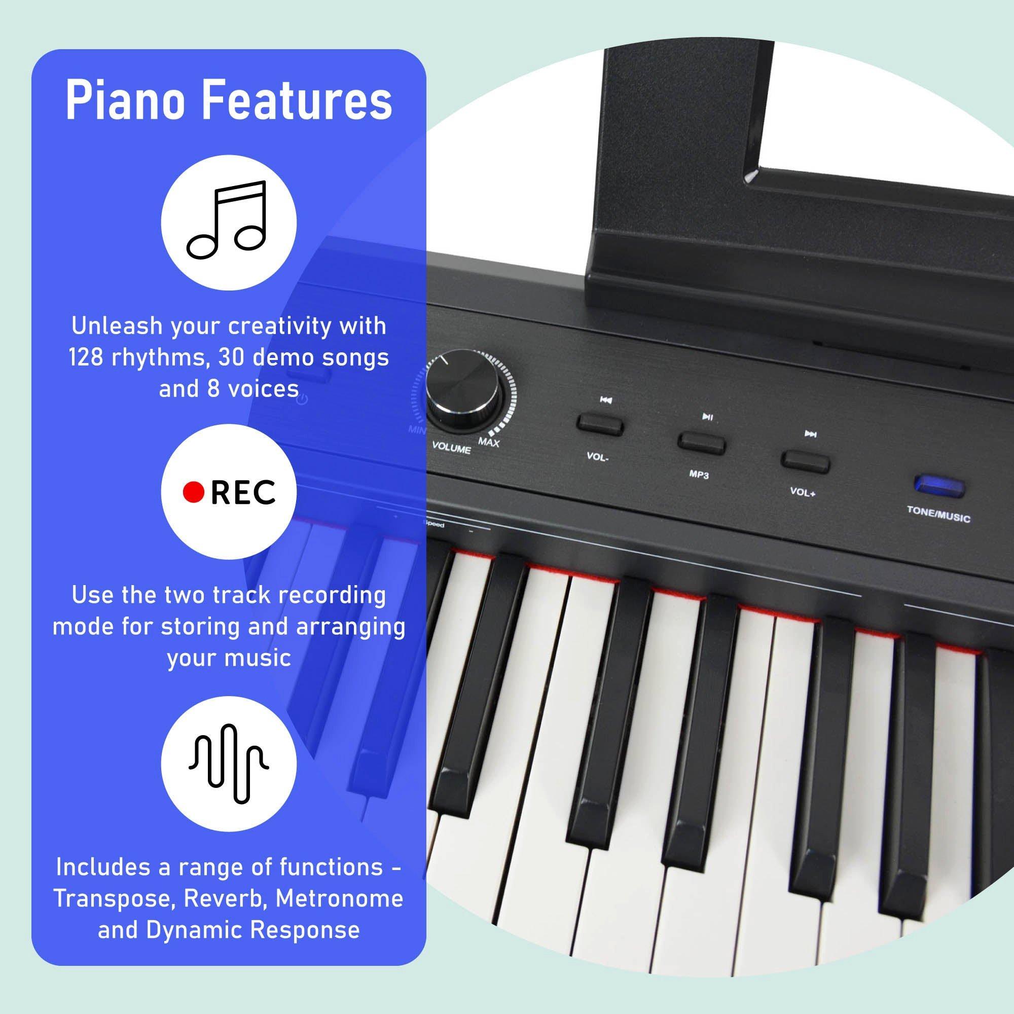 Black - Axus - AXD55 88 Note Digital Stage Piano - 3