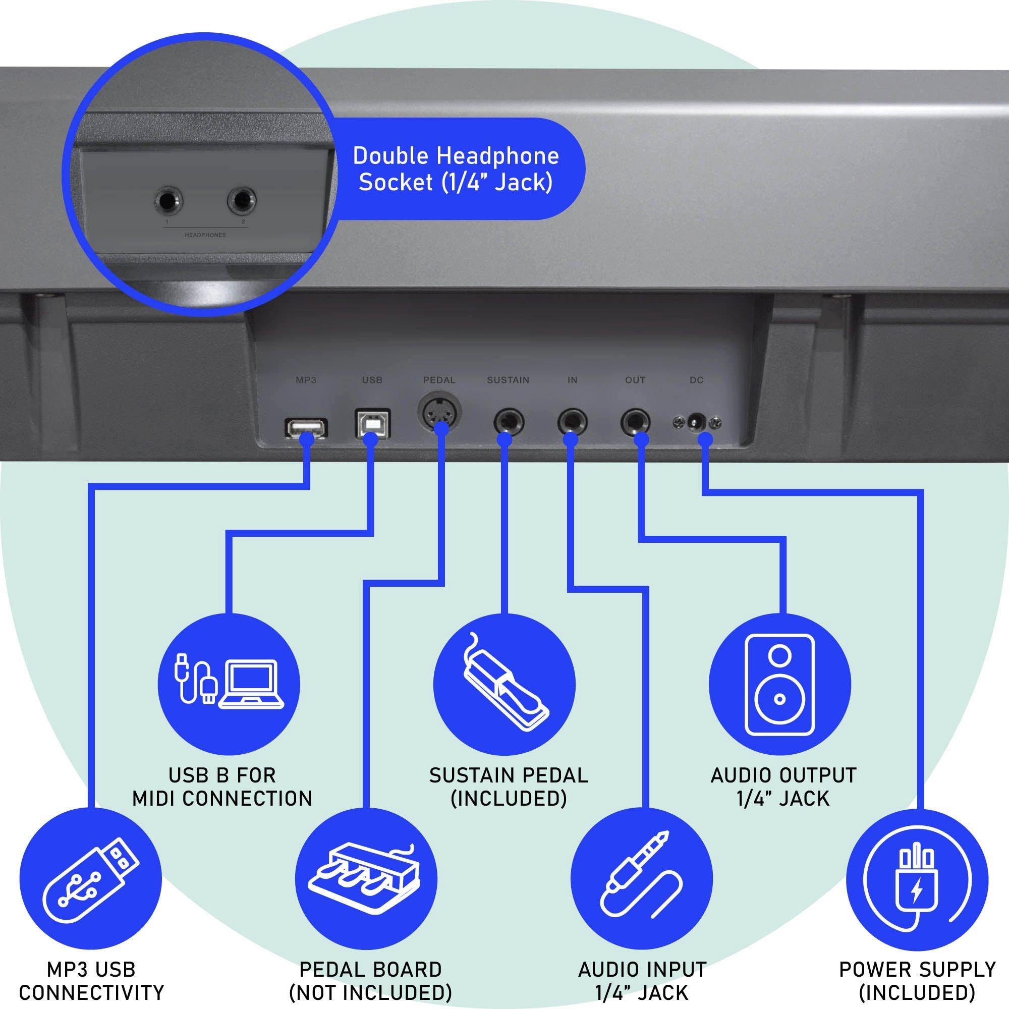 Black - Axus - AXD55 88 Note Digital Stage Piano - 4
