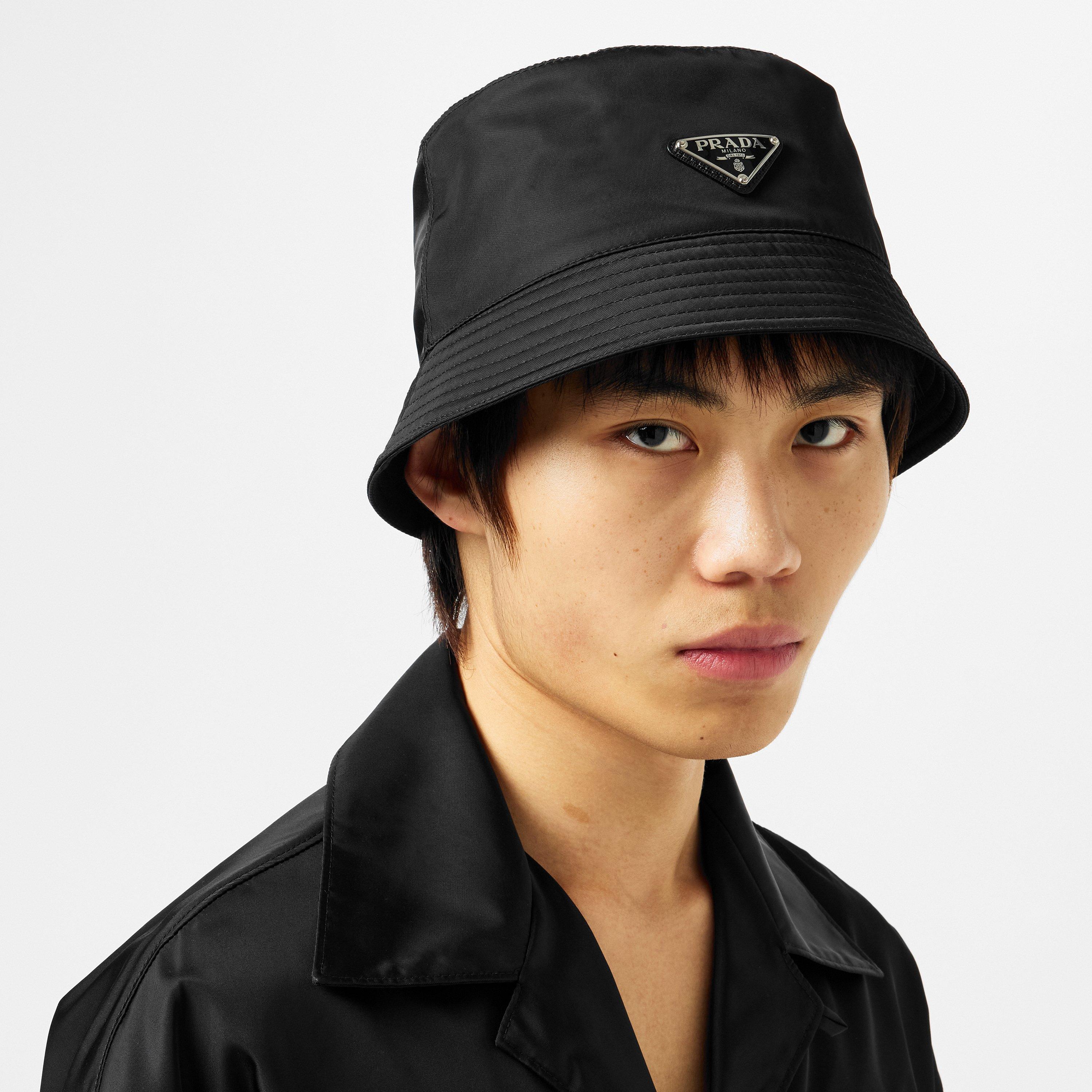 Black F0002 - Prada - Men'S Plain Nylon Bucket Hat - 3
