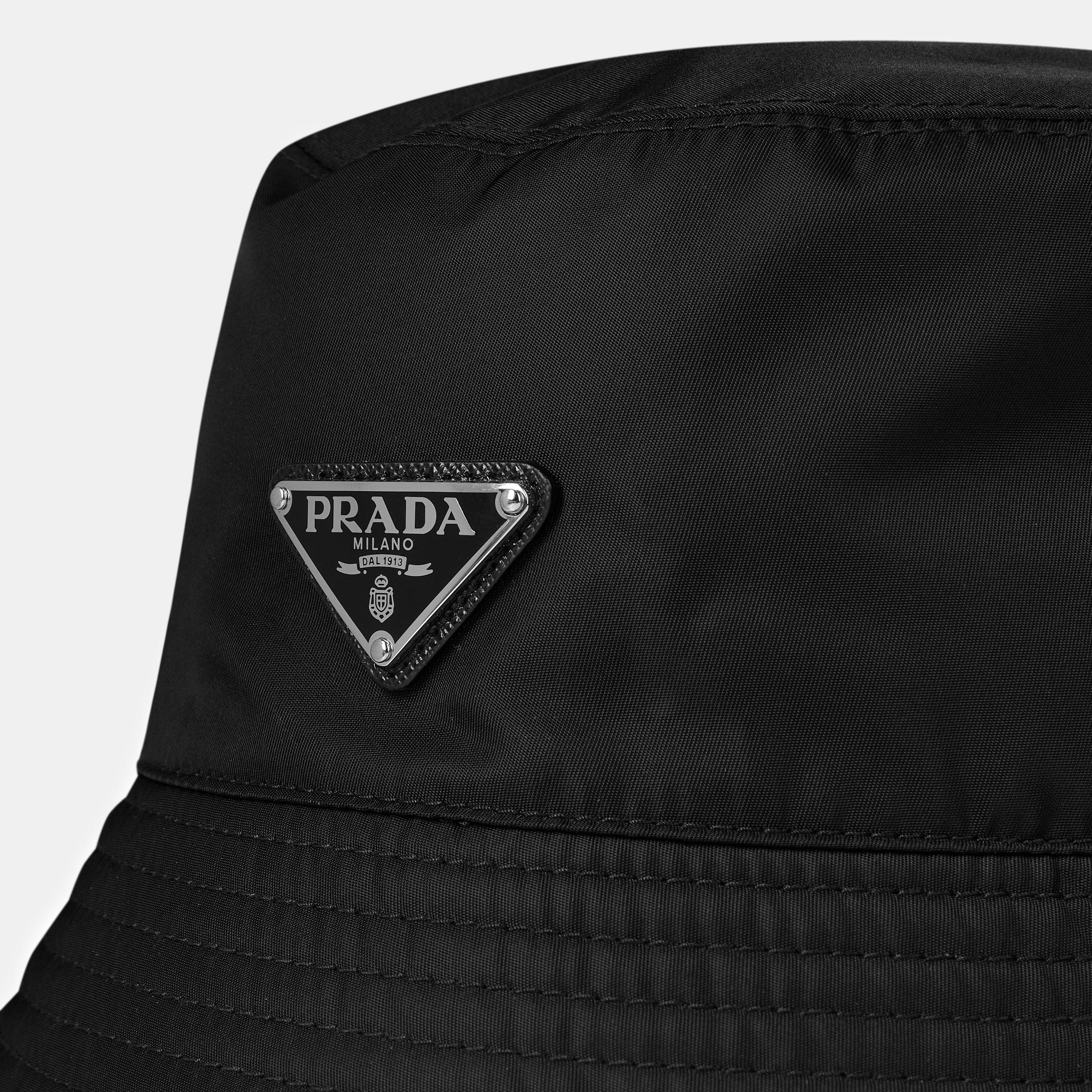 Black F0002 - Prada - Men'S Plain Nylon Bucket Hat - 4