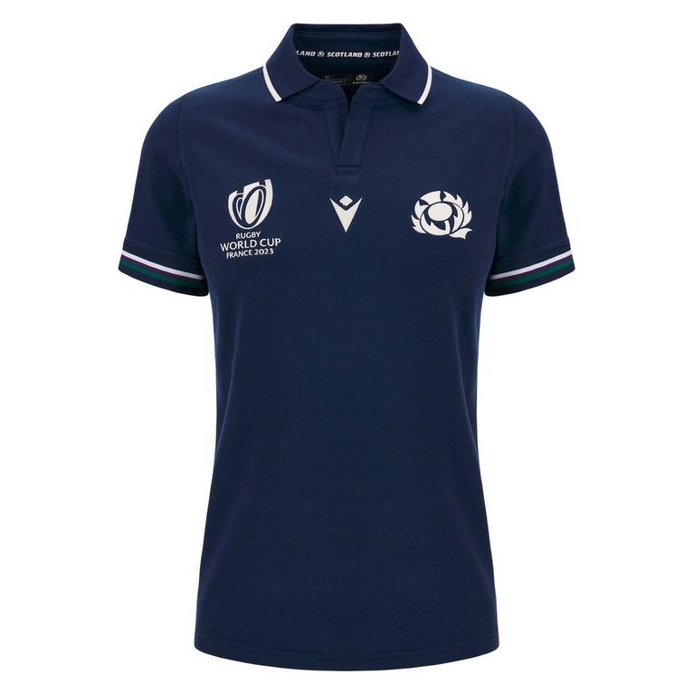 Bleu - Macron - RWC Scotland Rugby Home Cotton shirt striped 2023 2024 Womens - 1