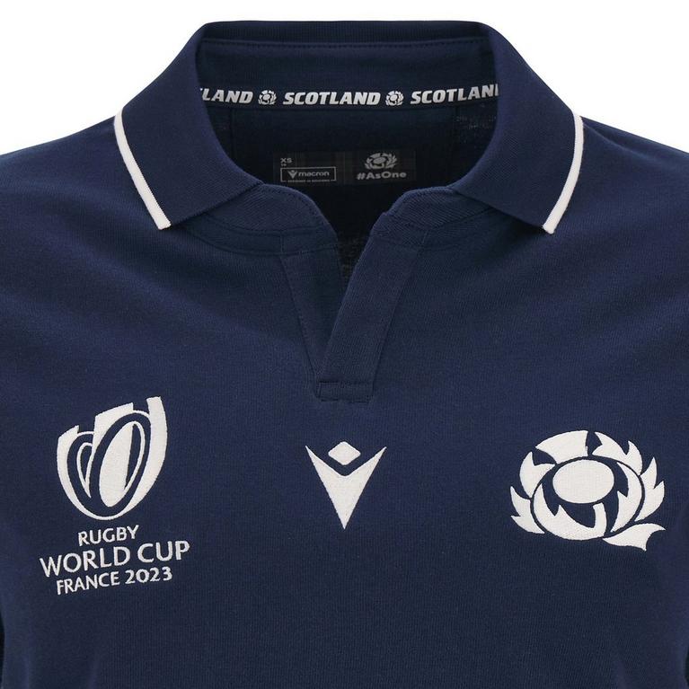 Bleu - Macron - RWC Scotland Rugby Home Cotton shirt striped 2023 2024 Womens - 3