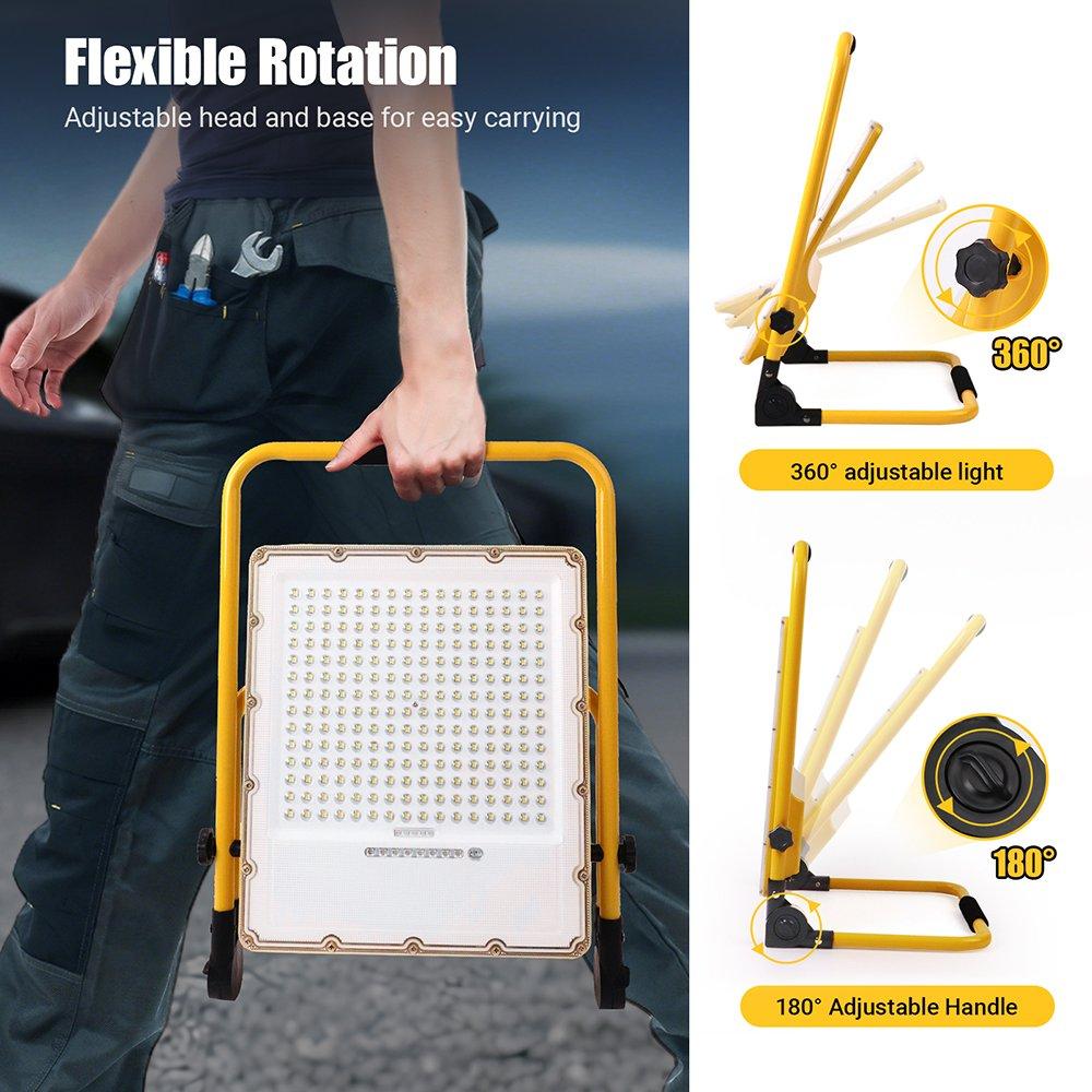 Yellow - Breeins - Portable Rechargeable LED Floodlight Work Light - 4