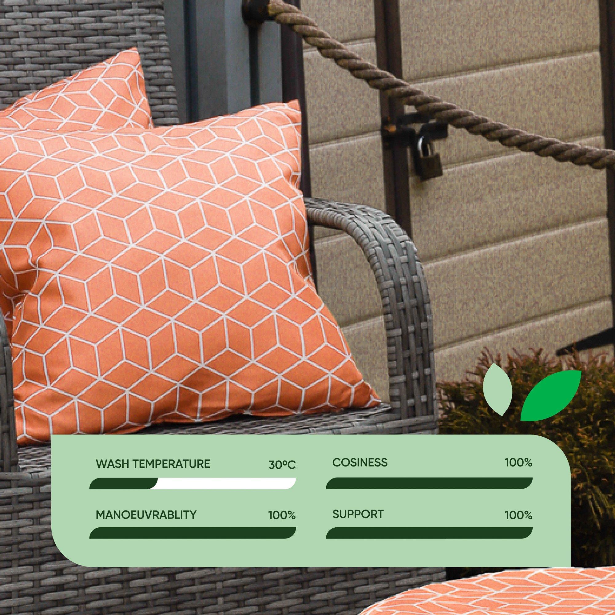 Orange - Streetwize - Outdoor Orange Cube Print Scatter Cushions - 3