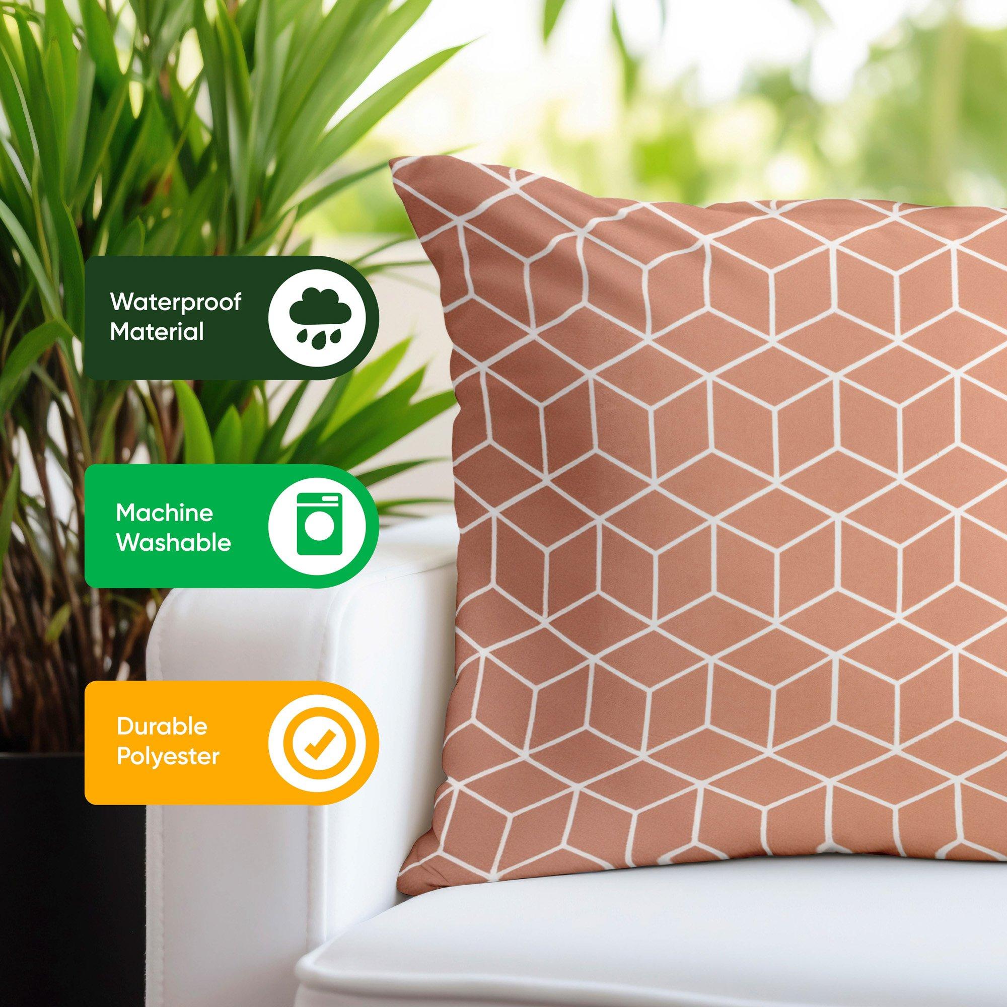 Orange - Streetwize - Outdoor Orange Cube Print Scatter Cushions - 5