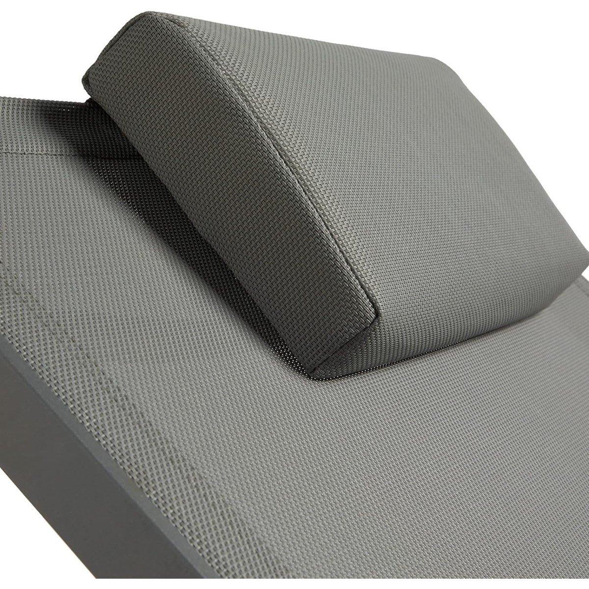 Grey - VonHaus - Lindos Folding Textoline Sunlounger - 7