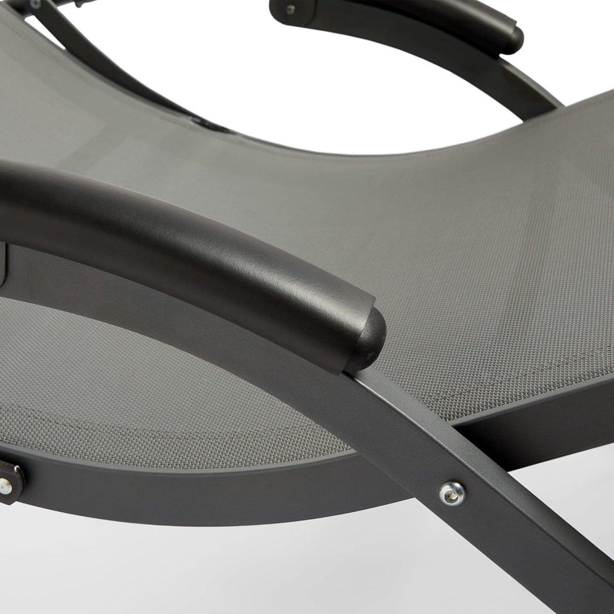 Grey - VonHaus - Lindos Folding Textoline Sunlounger - 8