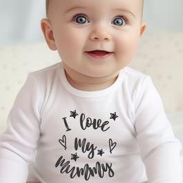 Aye Do Black and White I Love My Mummy Baby Grow 0307-BBY