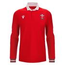 Rouge - Macron - WRU Wales 23/24 Home Long Sleeve Rugby Shirt - 1