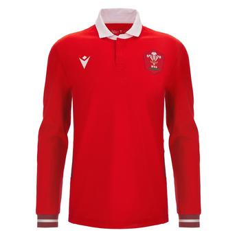 Macron WRU Wales 23/24 Home Long Sleeve Rugby Shirt
