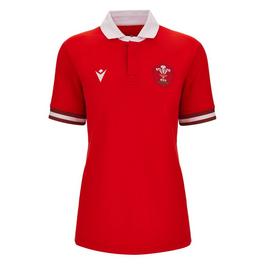 Macron WRU Wales 23 24 Home Womens Sleeve Rugby Shirt