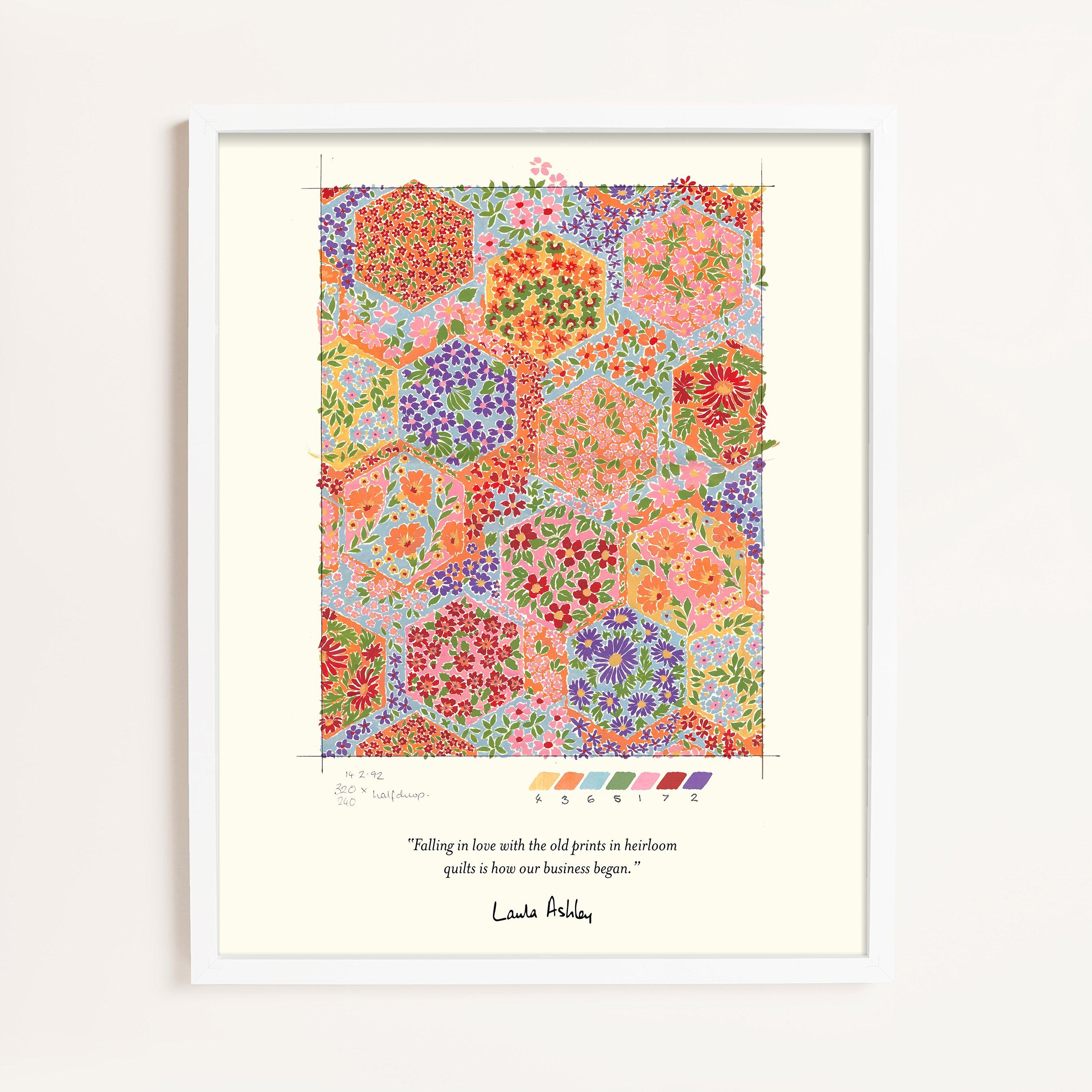 Multicolour - Laura Ashley - Fulford Patchwork Print in a White Frame - 1