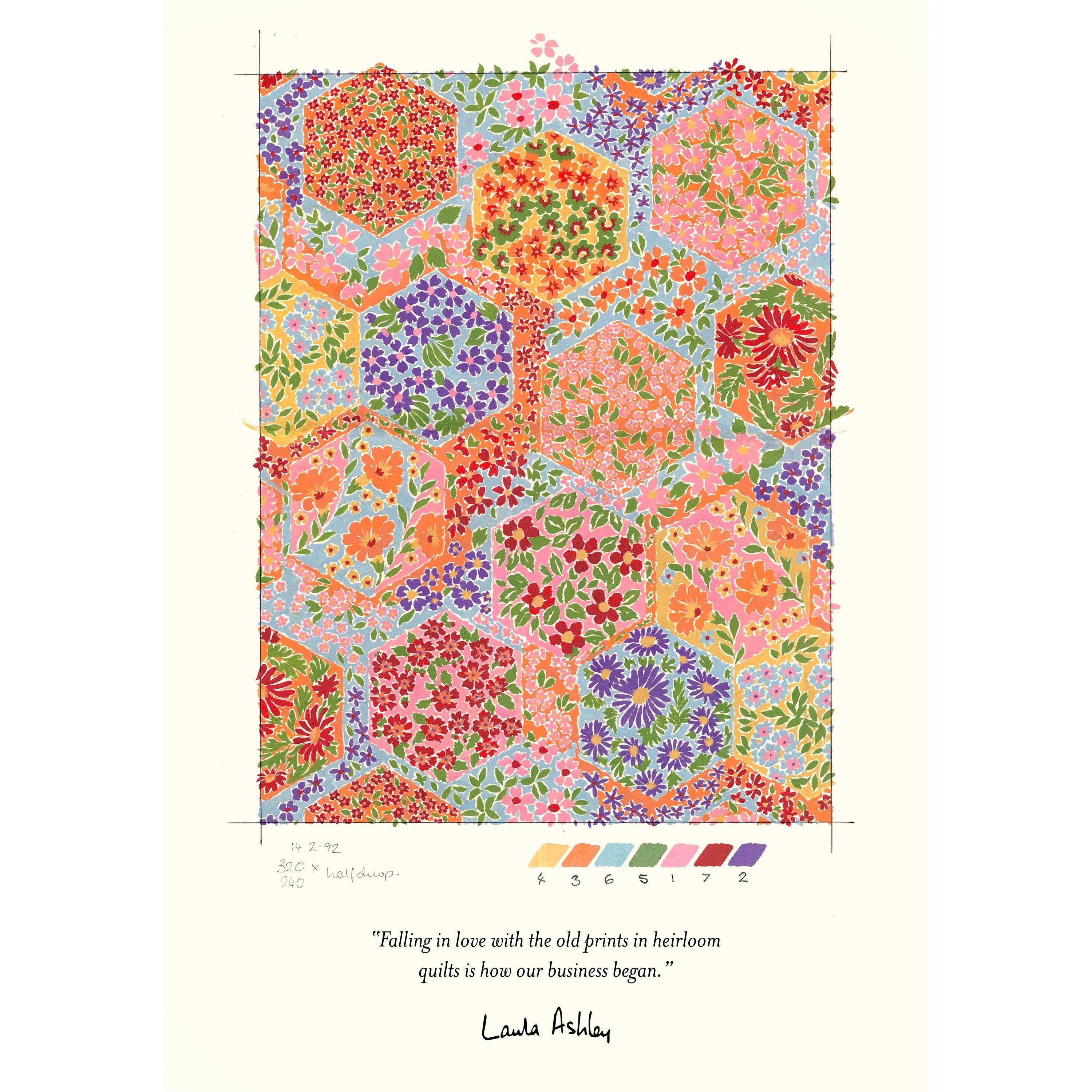 Multicolour - Laura Ashley - Fulford Patchwork Print in a White Frame - 3