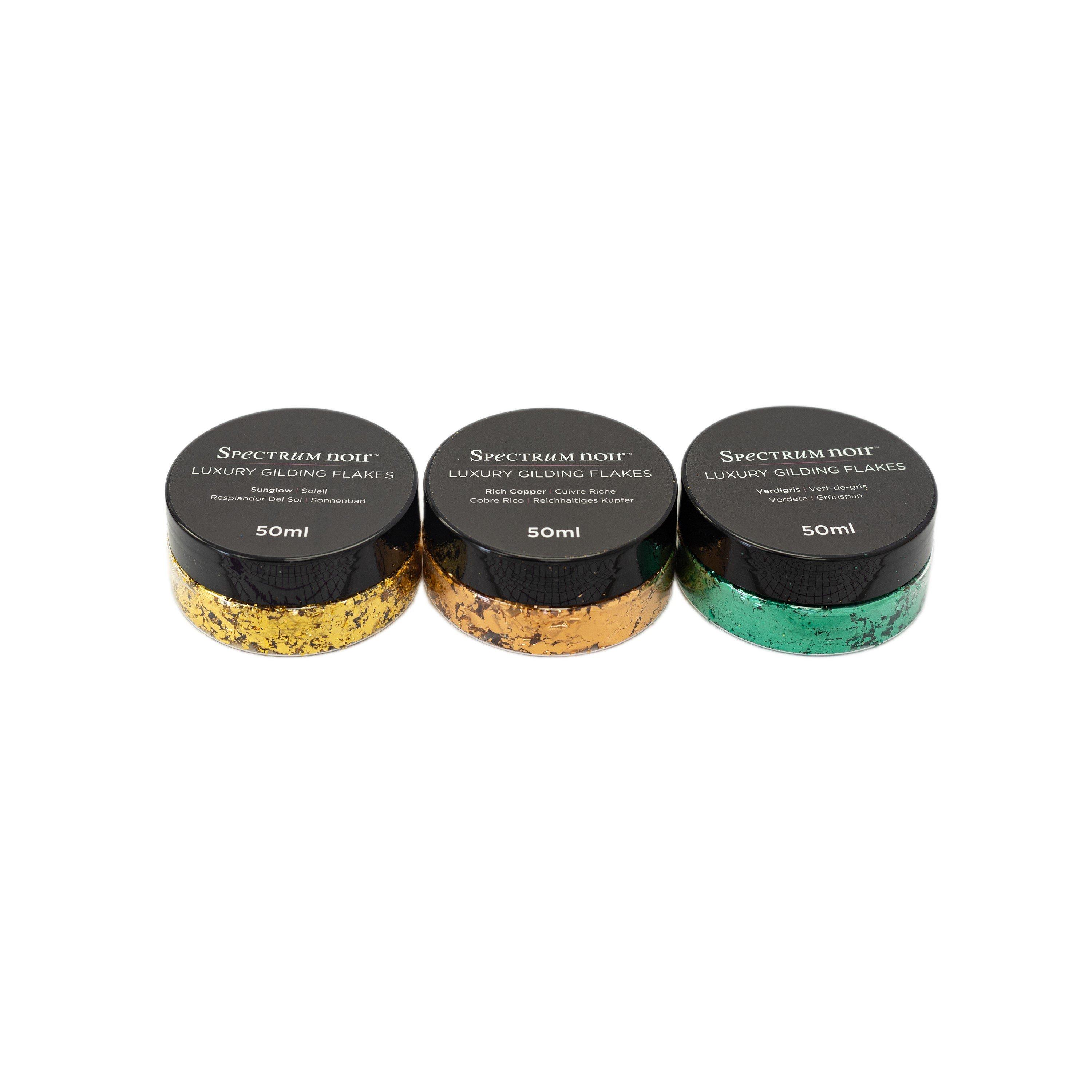 Multi - Crafters Companion - Spectrum Noir Luxury Gilding Flakes - Patina 3 Pk - 2