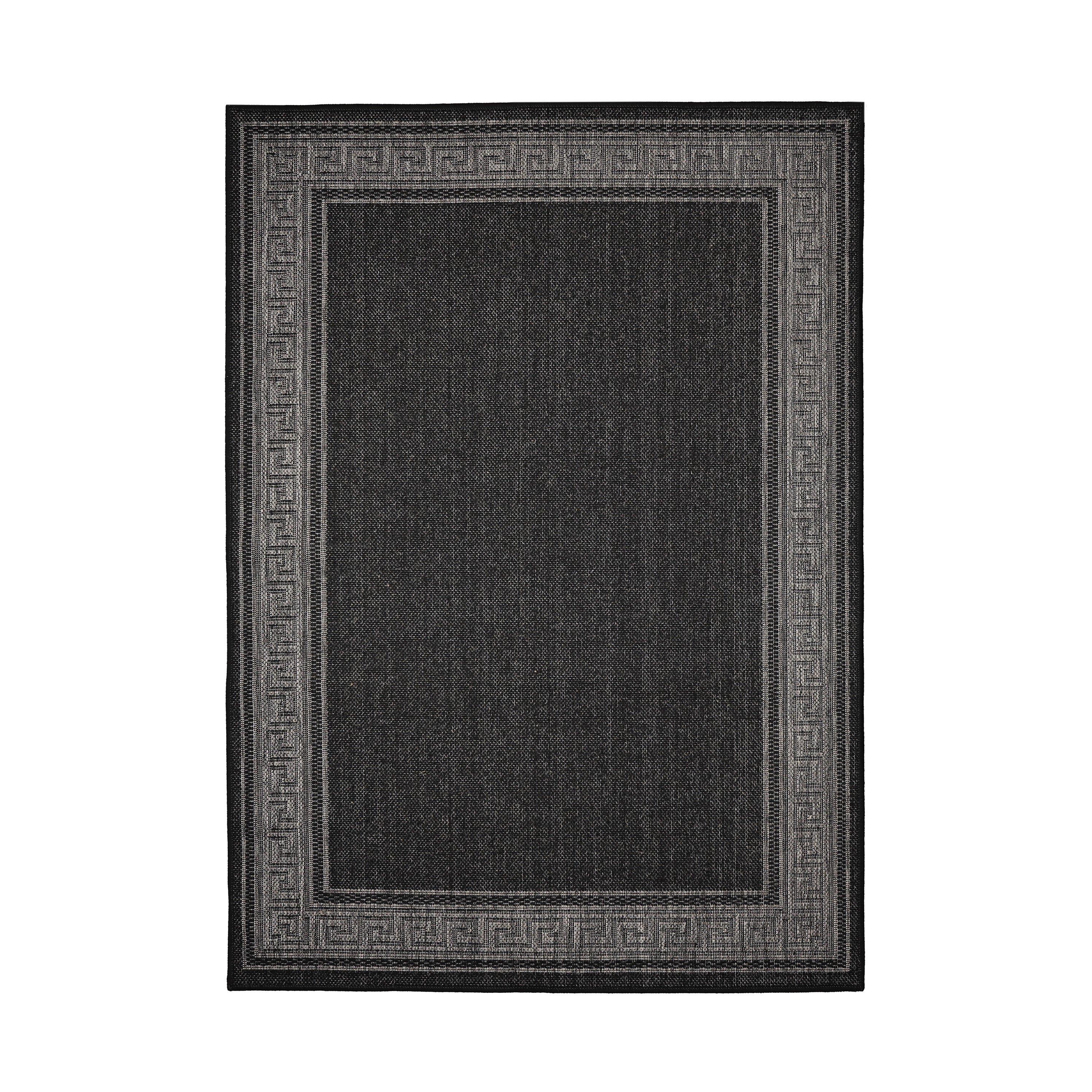 Black - Homemaker - Gel Greek Key Rug Black - 3