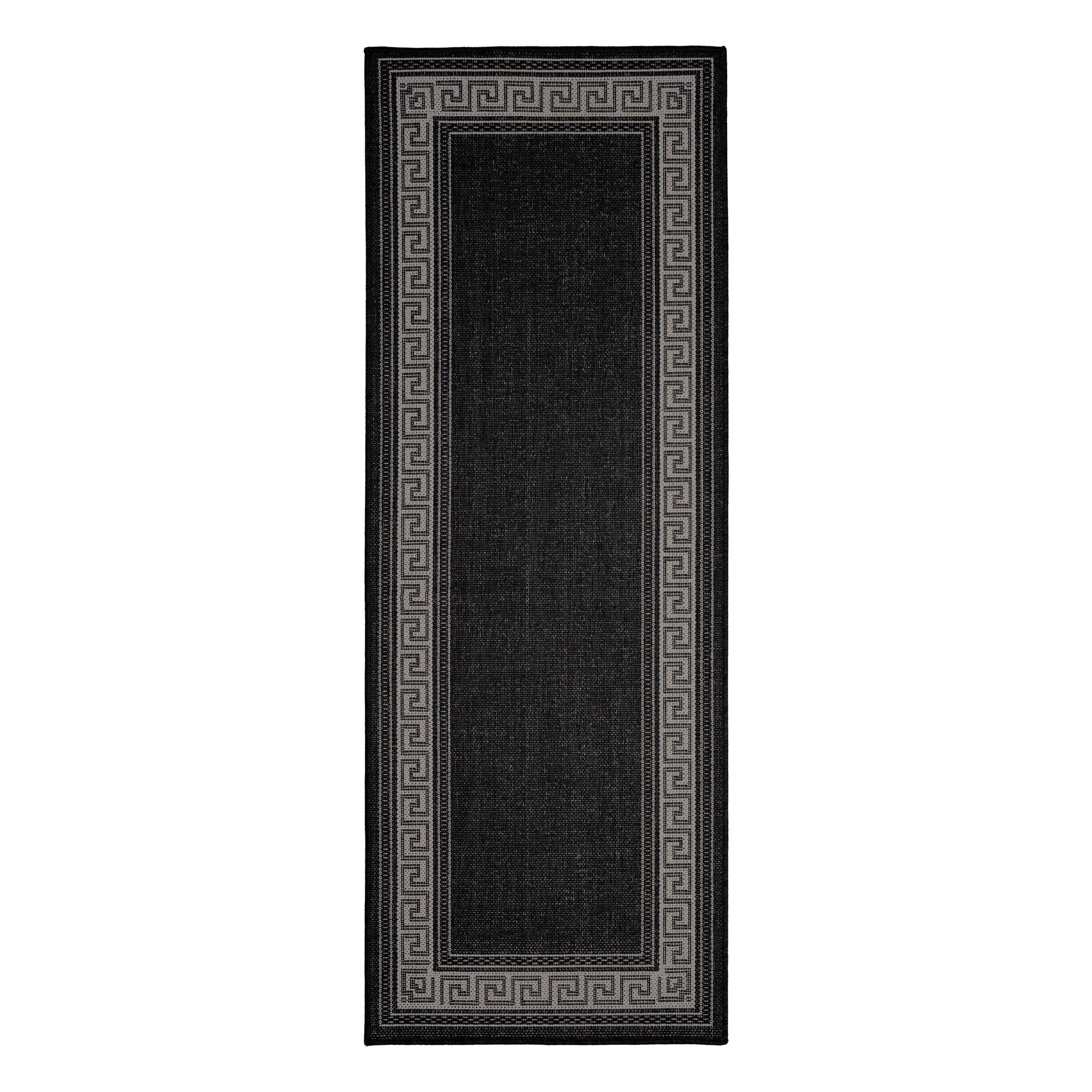 Black - Homemaker - Gel Greek Key Rug Black - 4
