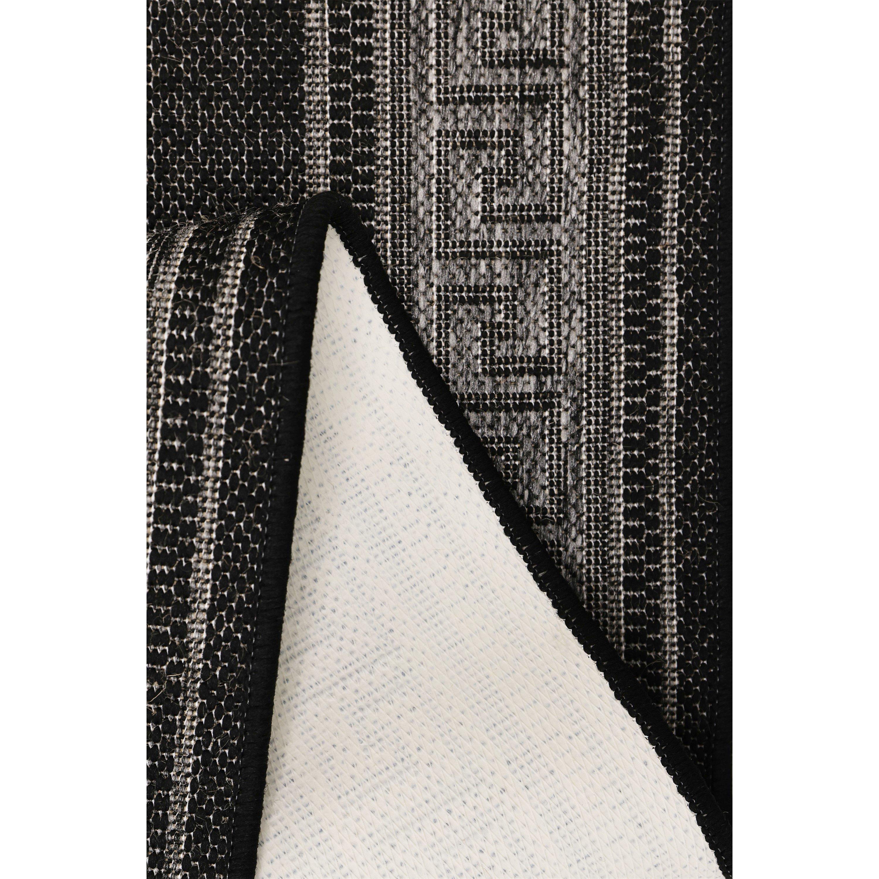 Black - Homemaker - Gel Greek Key Rug Black - 6