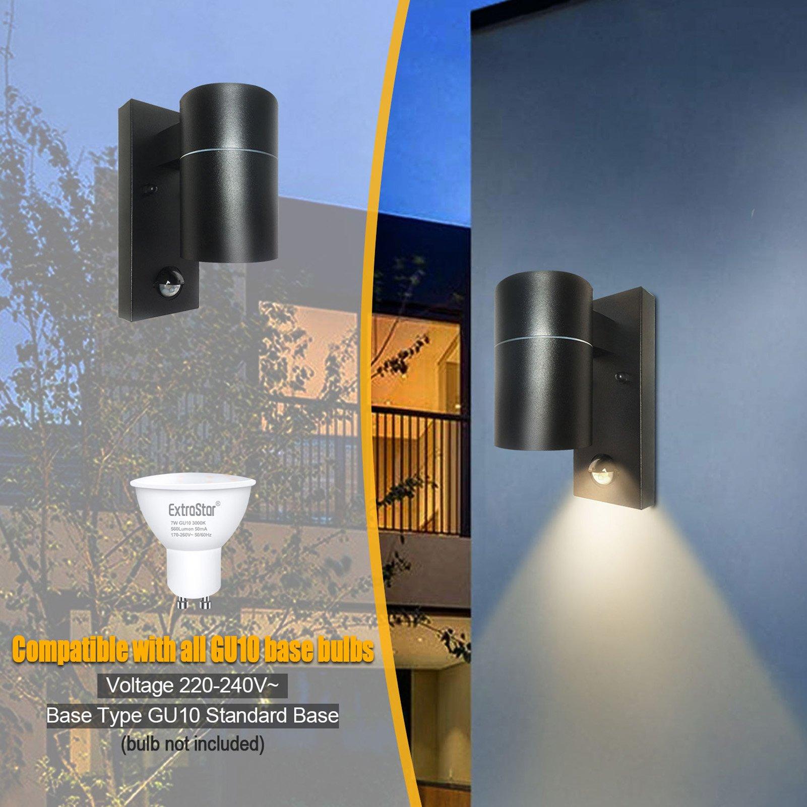 Black - Breeins - Wall Light with PIR Motion Sensor - 6