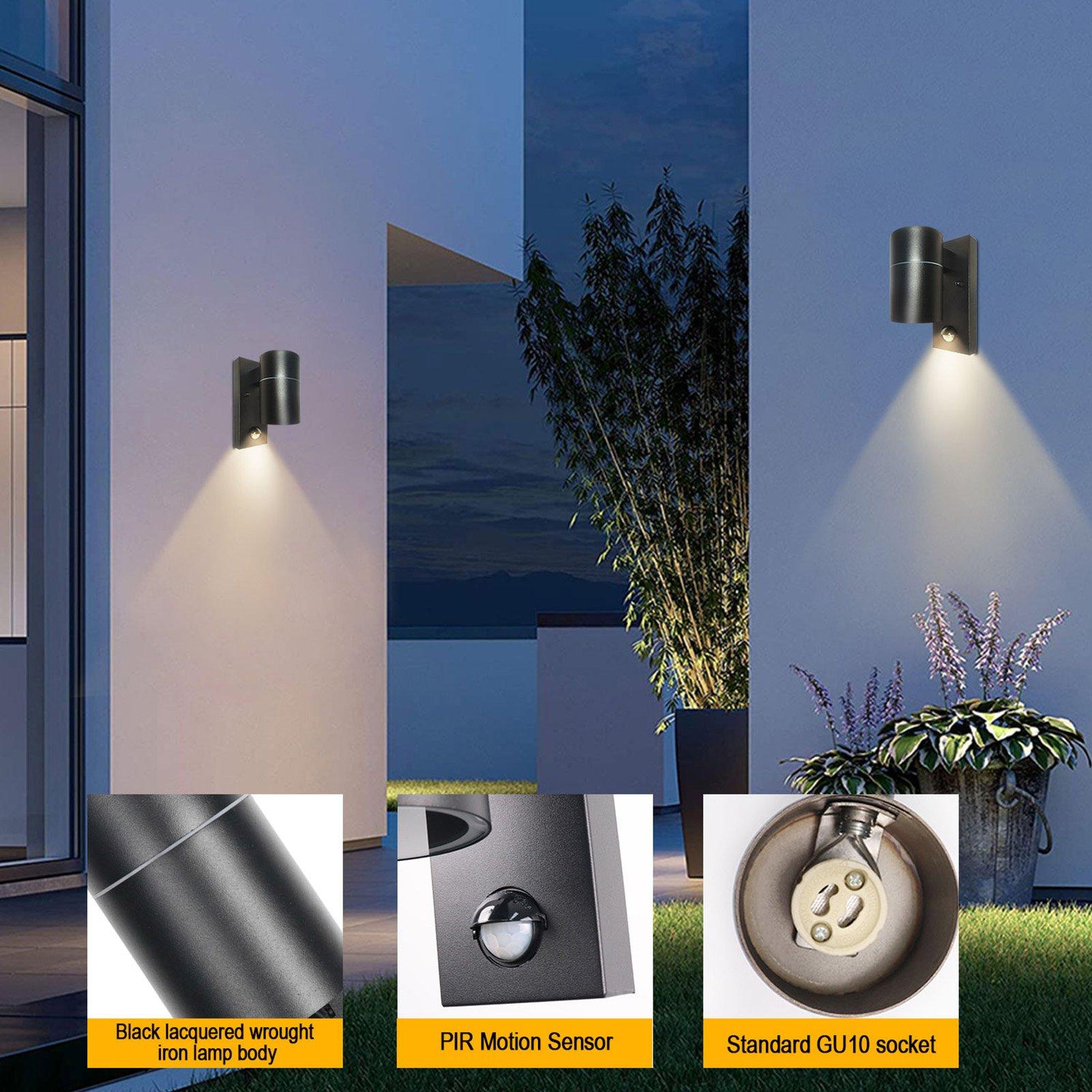 Black - Breeins - Wall Light with PIR Motion Sensor - 8