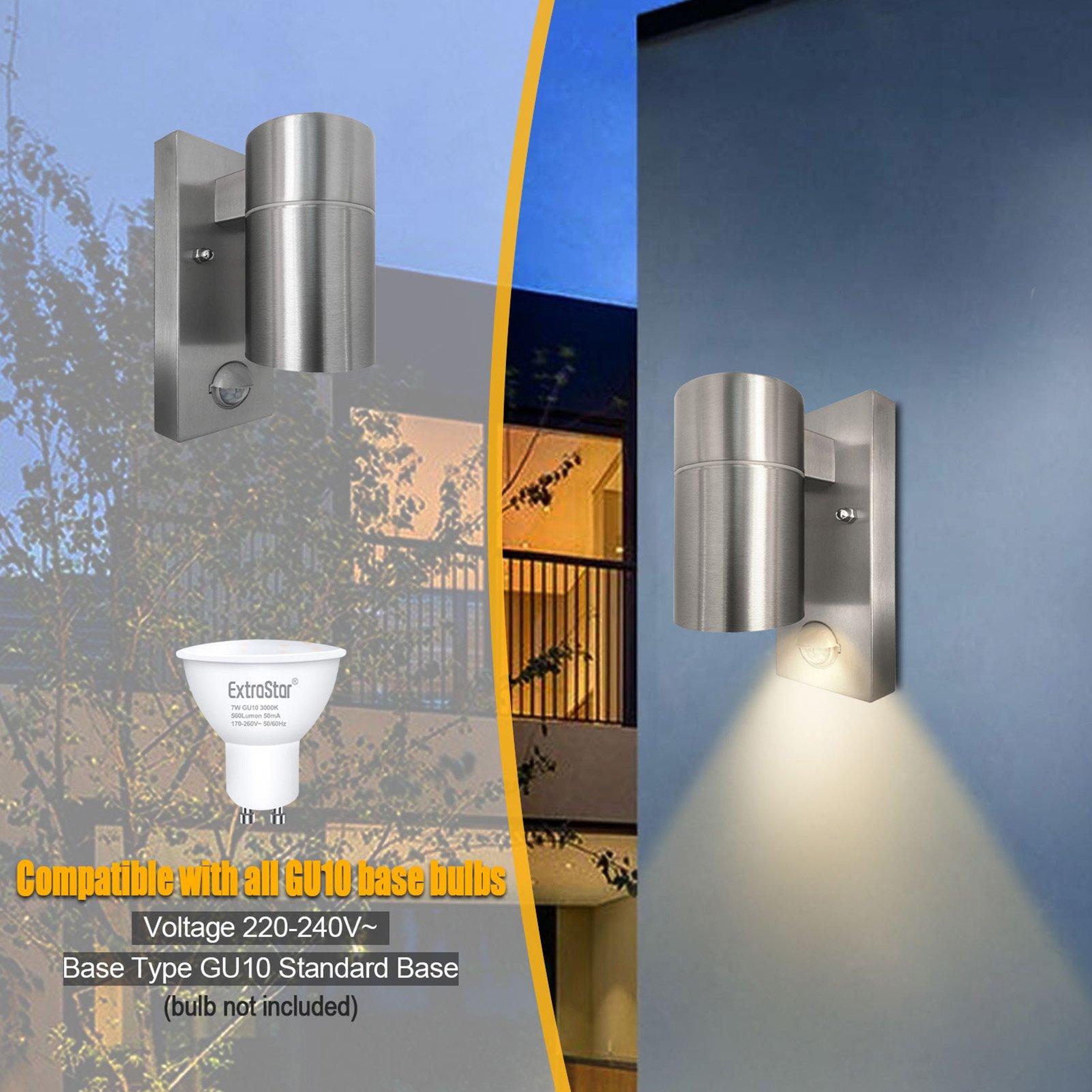 Silver - Breeins - Wall Light with PIR Motion Sensor - 6