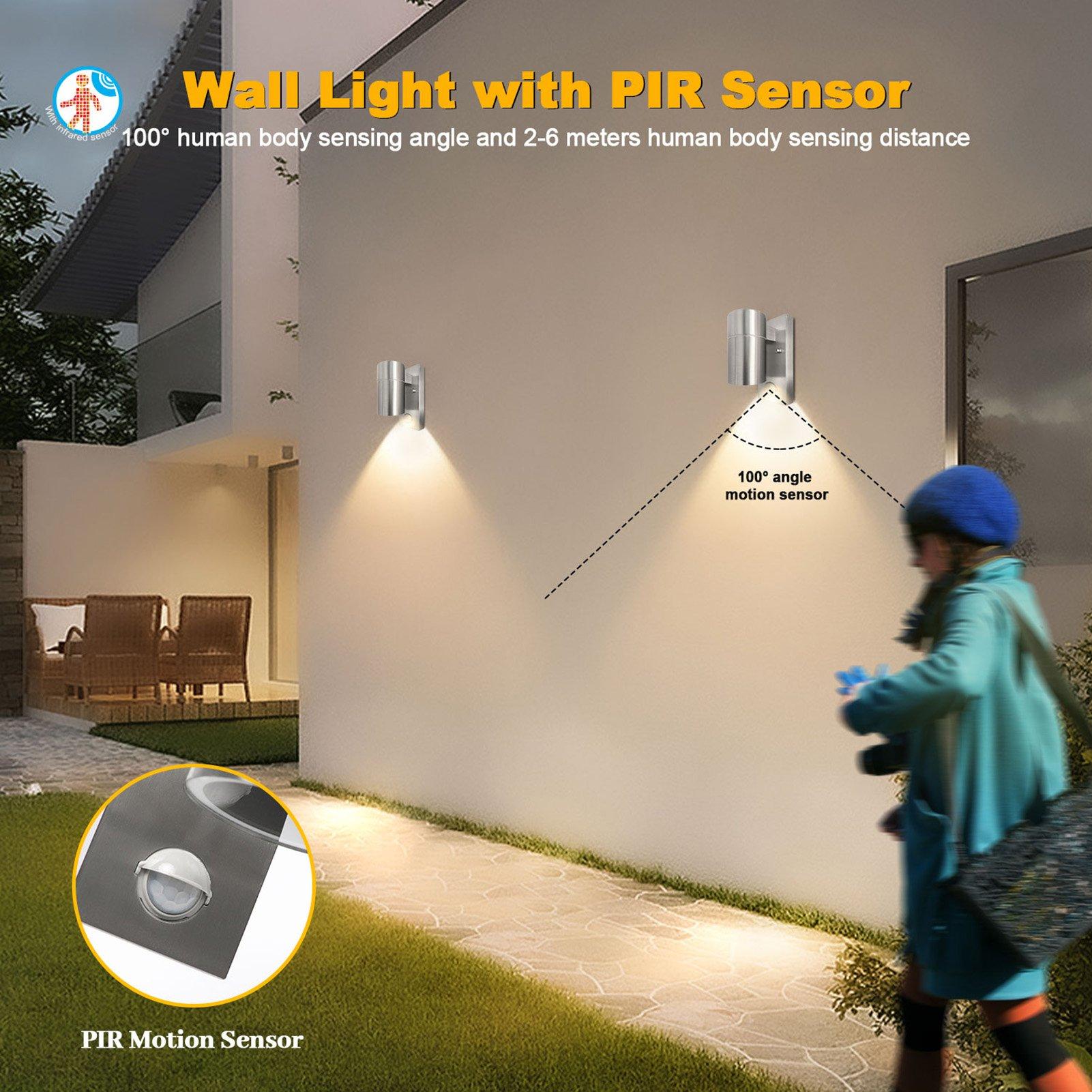 Silver - Breeins - Wall Light with PIR Motion Sensor - 7