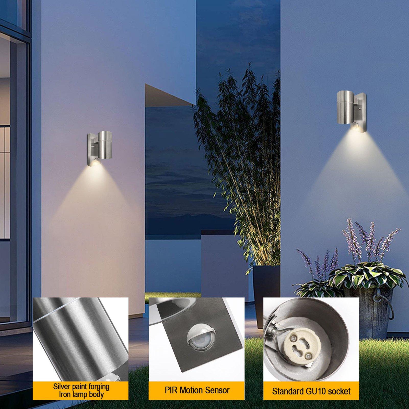 Silver - Breeins - Wall Light with PIR Motion Sensor - 8