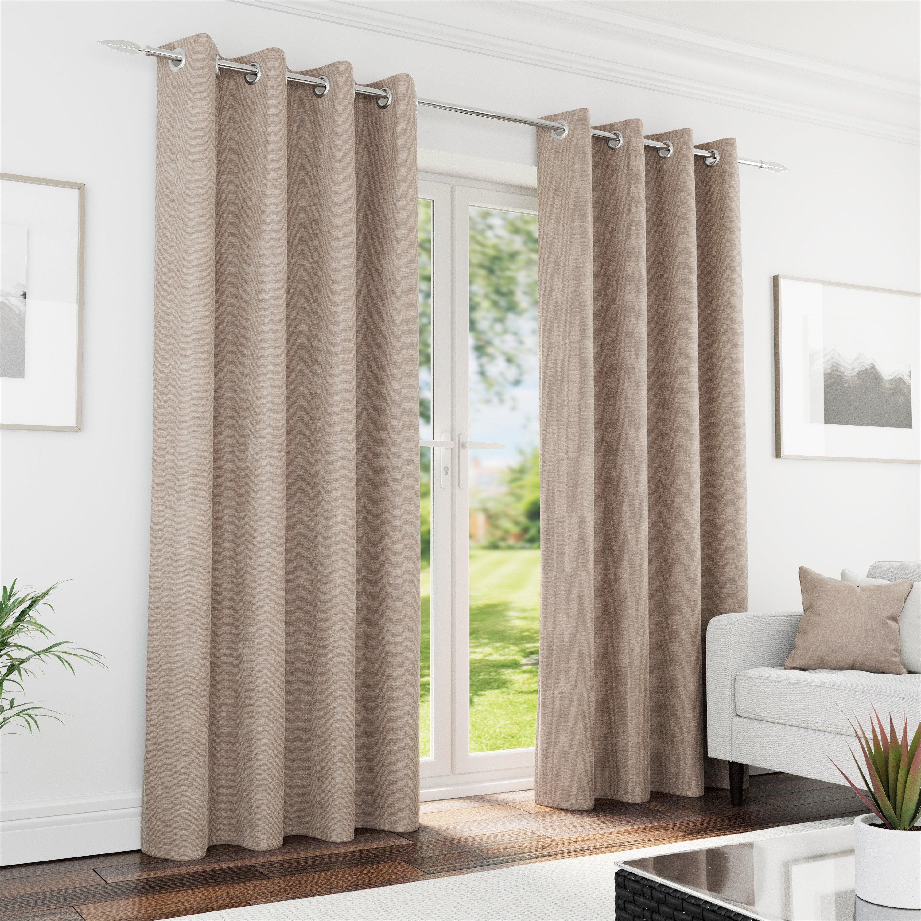 Sand - Enhanced Living - Knightsbridge Chenille Single Door Curtain - 1
