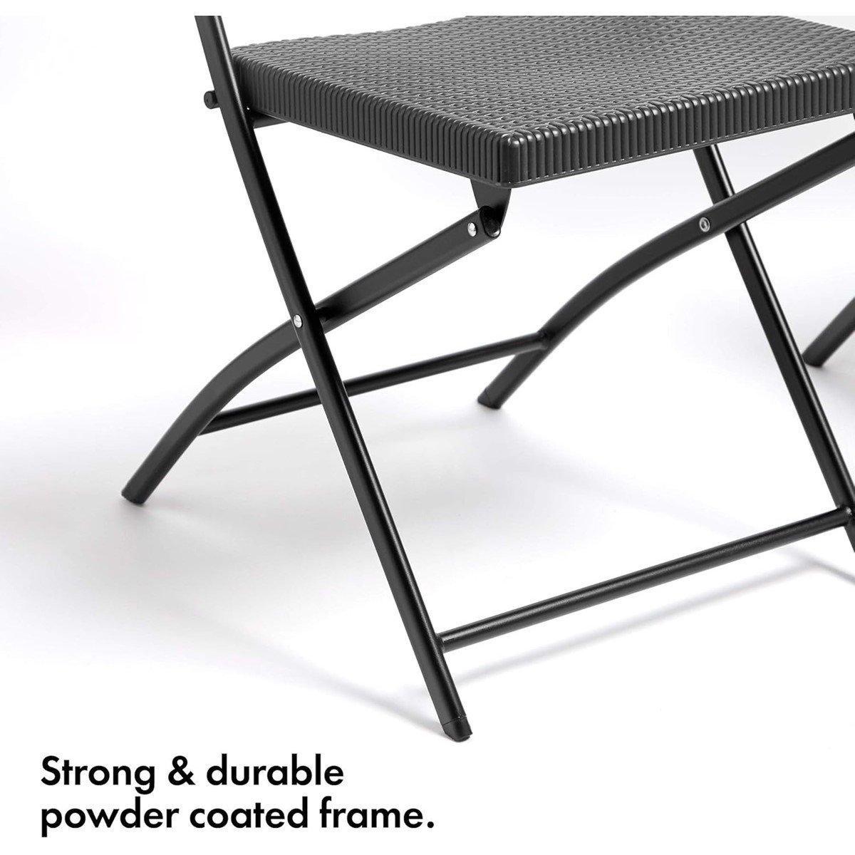 Black - VonHaus - Rimini Black Faux Rattan 2 Pack Chairs - 5