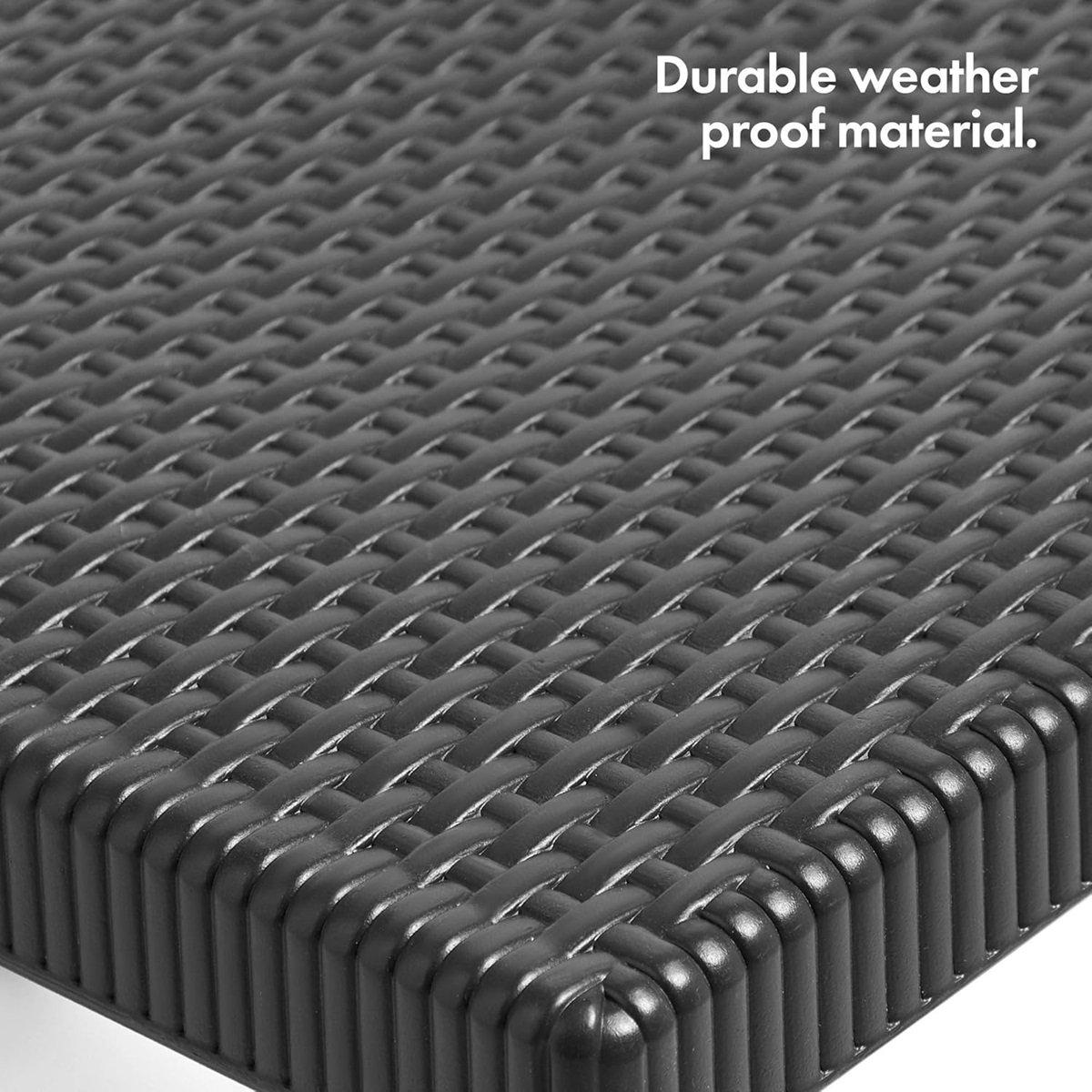 Black - VonHaus - Rimini Black Faux Rattan 2 Pack Chairs - 6