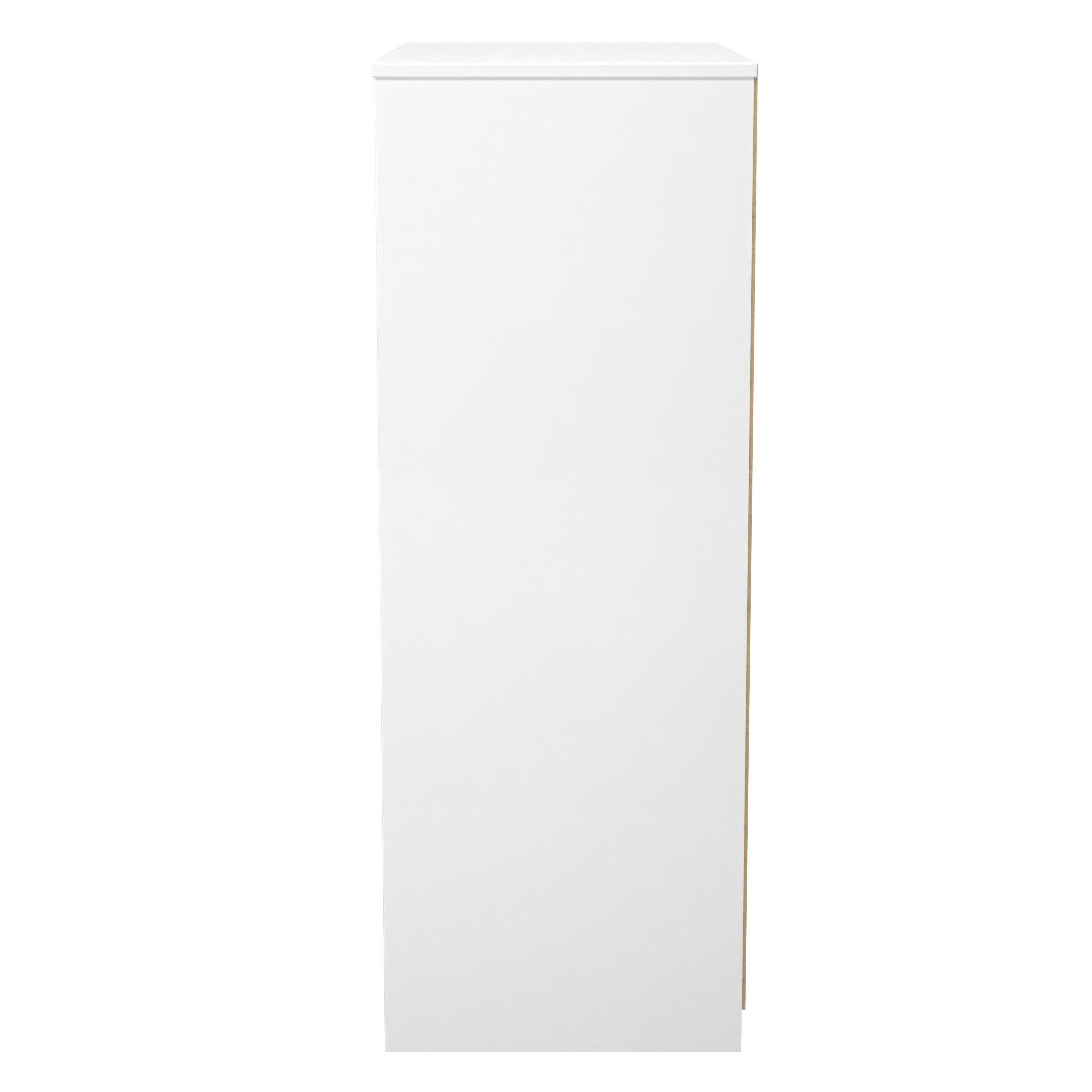 White Matt - Welcome Furniture - Las Vegas 4 Drawer Deep Chest with Gold Handles - 3