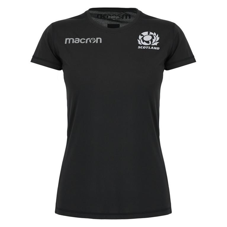 Noir - Macron - Scotland Rugby Training Shirt 2023 2024 Womens - 1