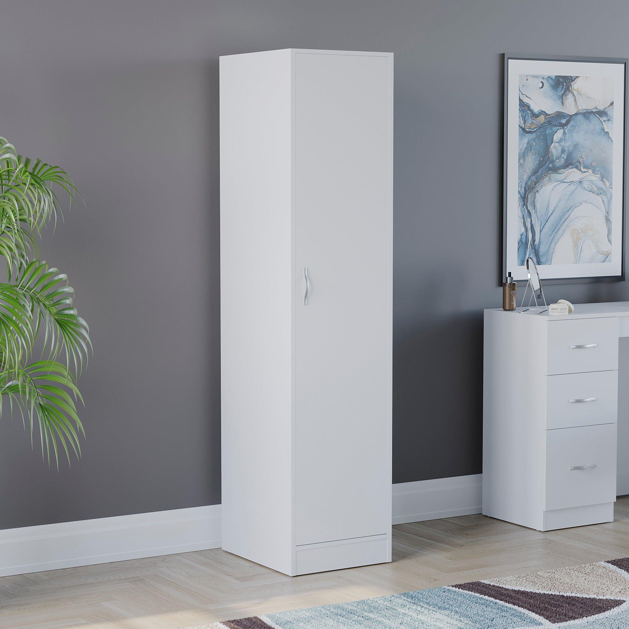 White - Lassic - Vida Designs Riano 1 Door Wardrobe - 1
