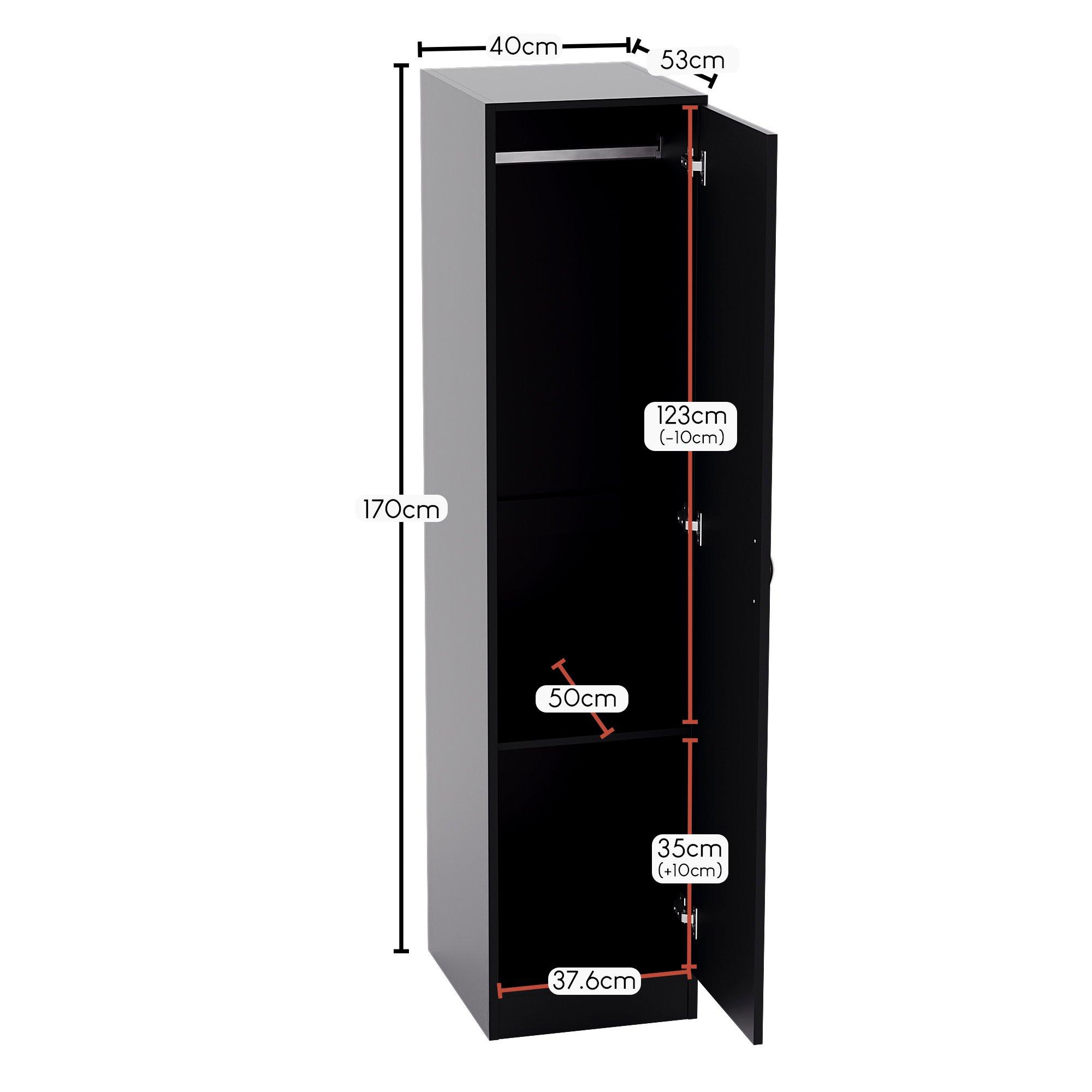 Black - Lassic - Vida Designs Riano 1 Door Wardrobe - 2