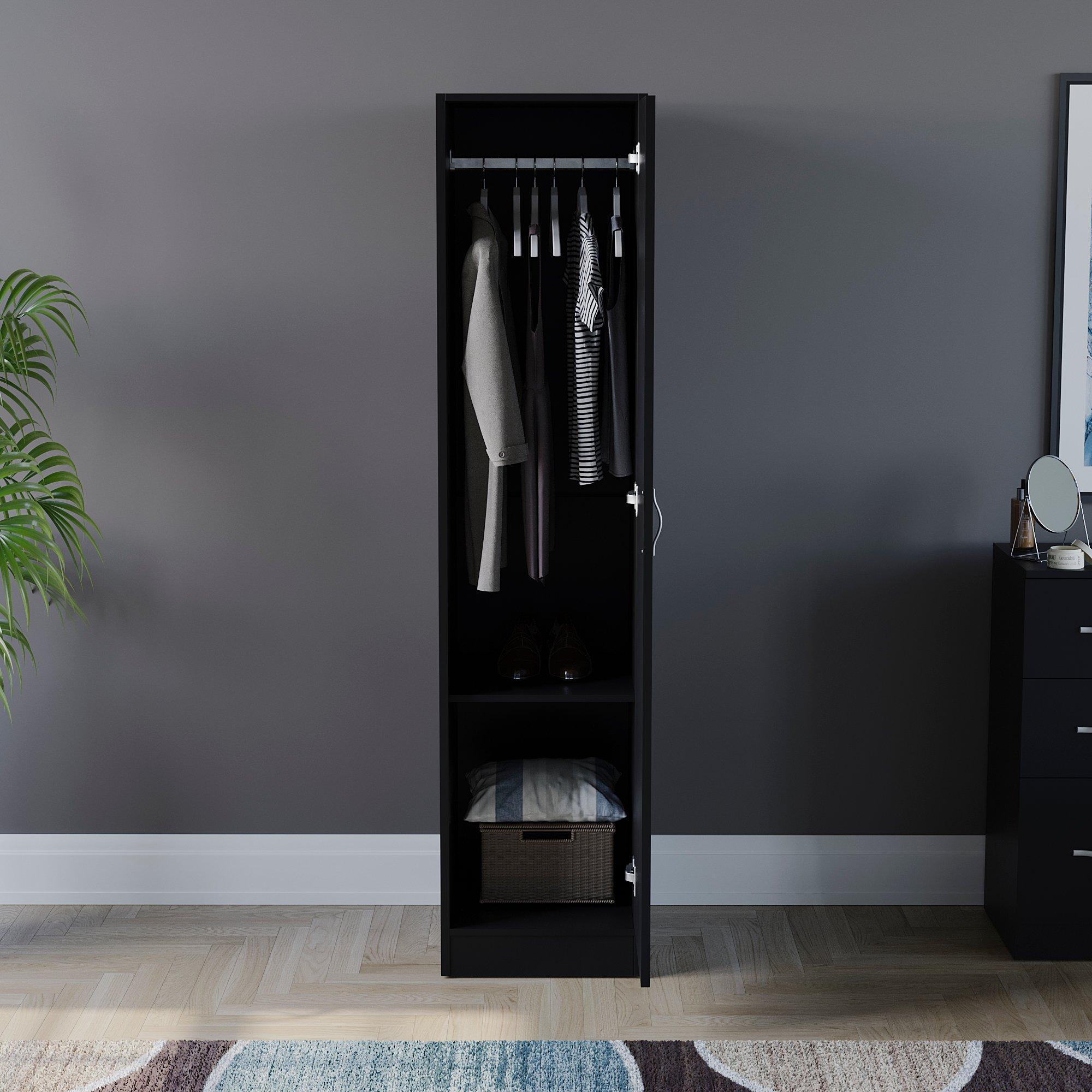 Black - Lassic - Vida Designs Riano 1 Door Wardrobe - 4