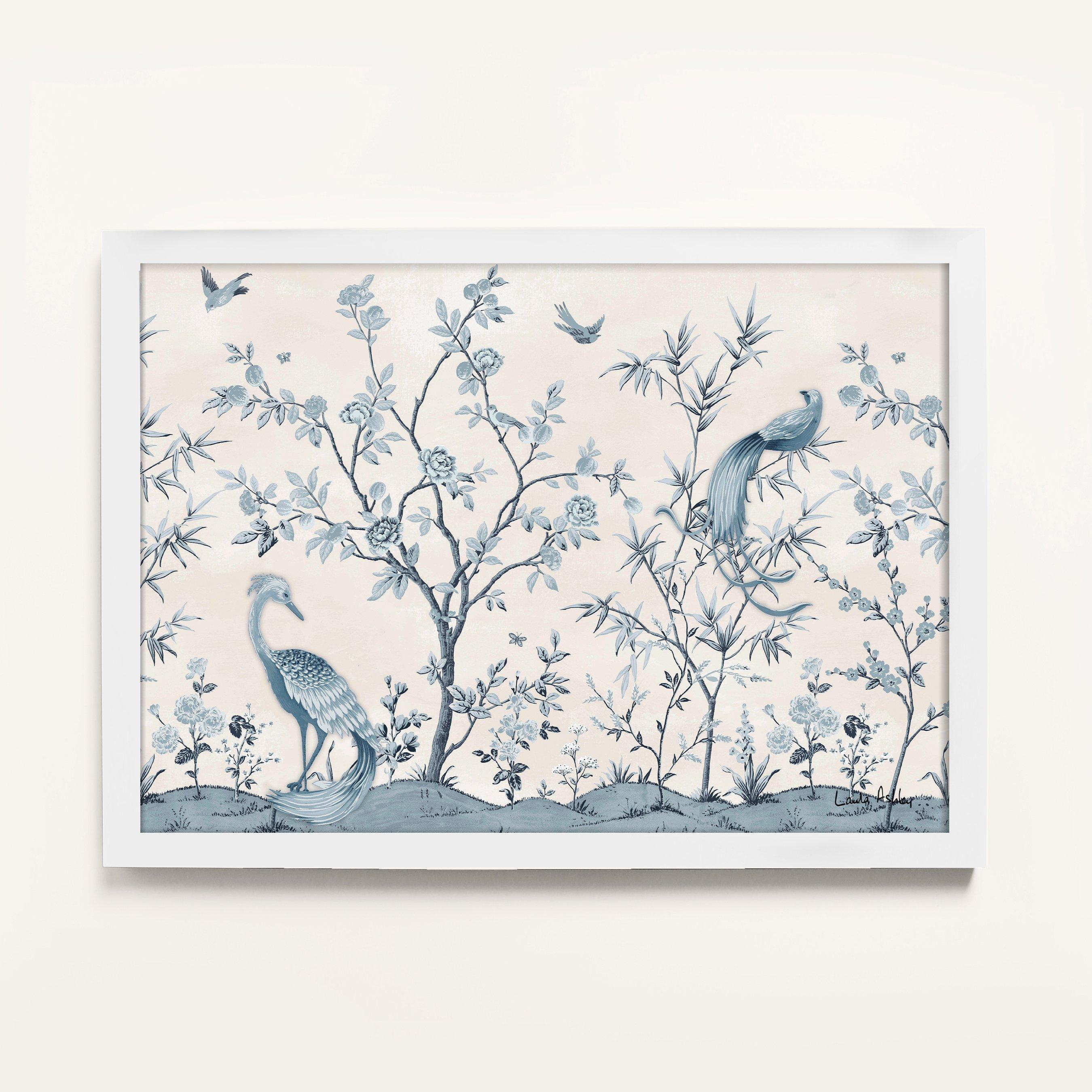 Blue - Laura Ashley - Tregaron Garden Print in a White Frame - 1