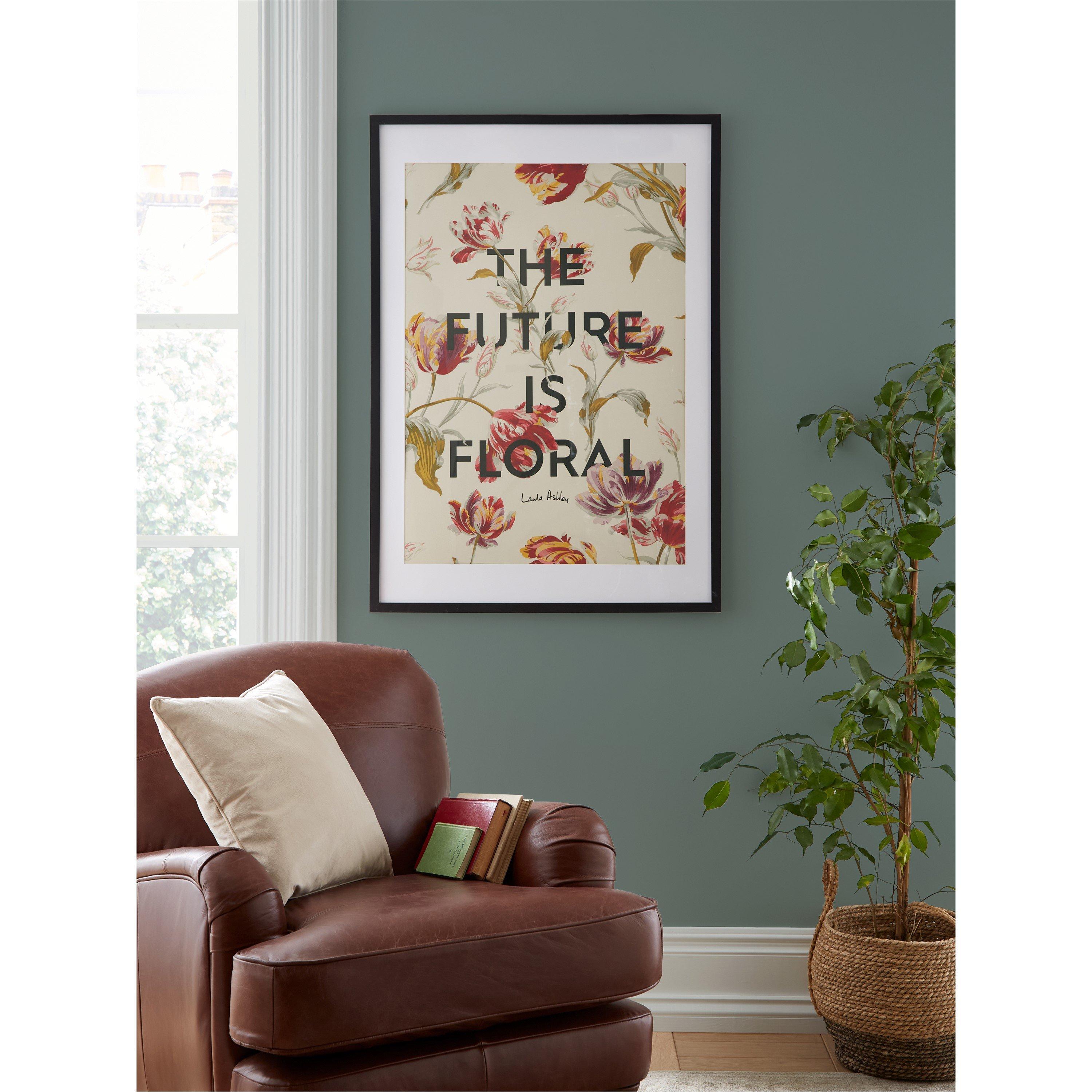 Cream - Laura Ashley - Gosford Slogan Print in a Black Frame - 2