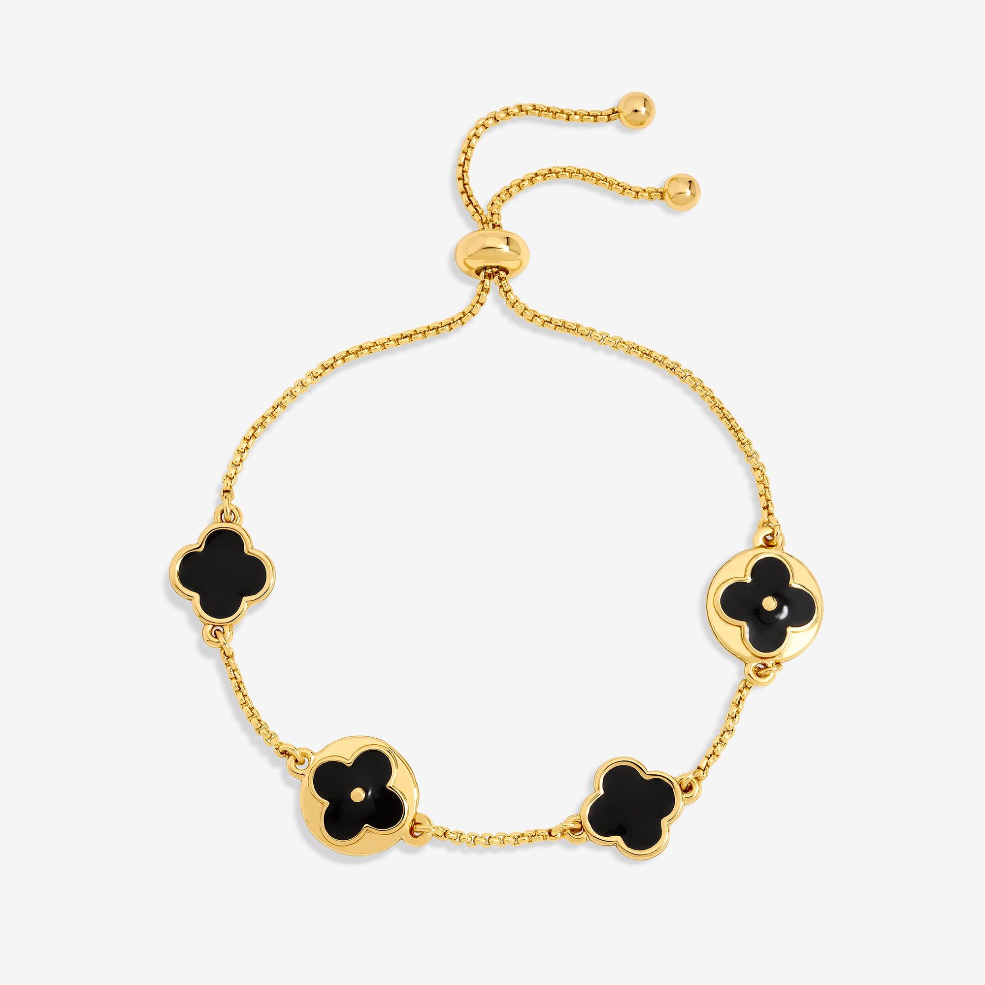 Gold - Mood - Mood Gold & Jet Clover Toggle Bracelet - 1