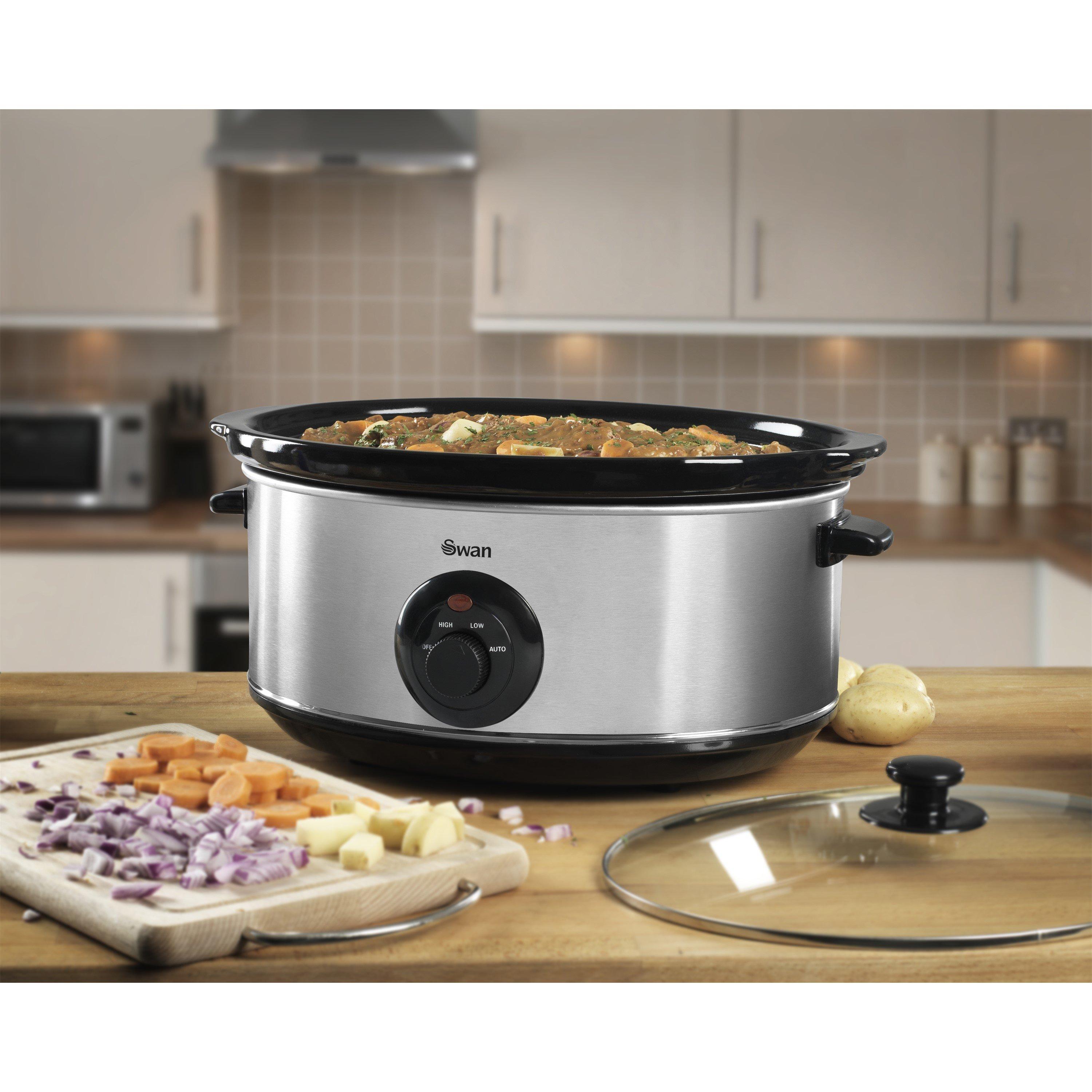 Stainless Steel - Swan - 6.5 Litre Slow Cooker with 3 Heat Settings - 4