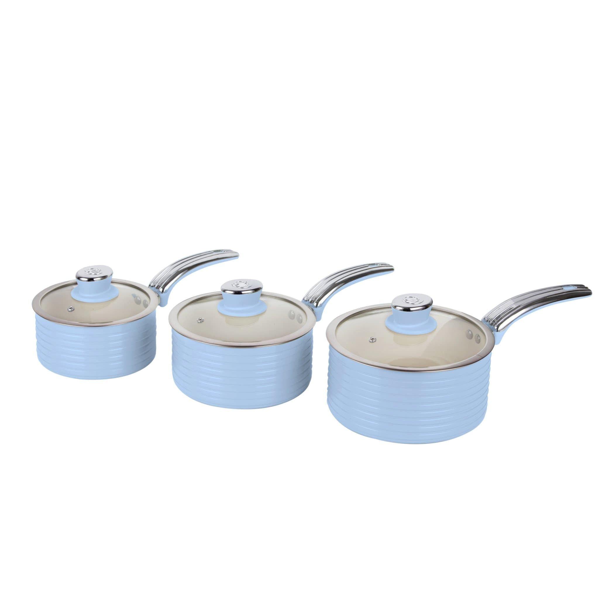 Blue - Swan - Retro 5 Piece Pan Set Sky Blue - 2