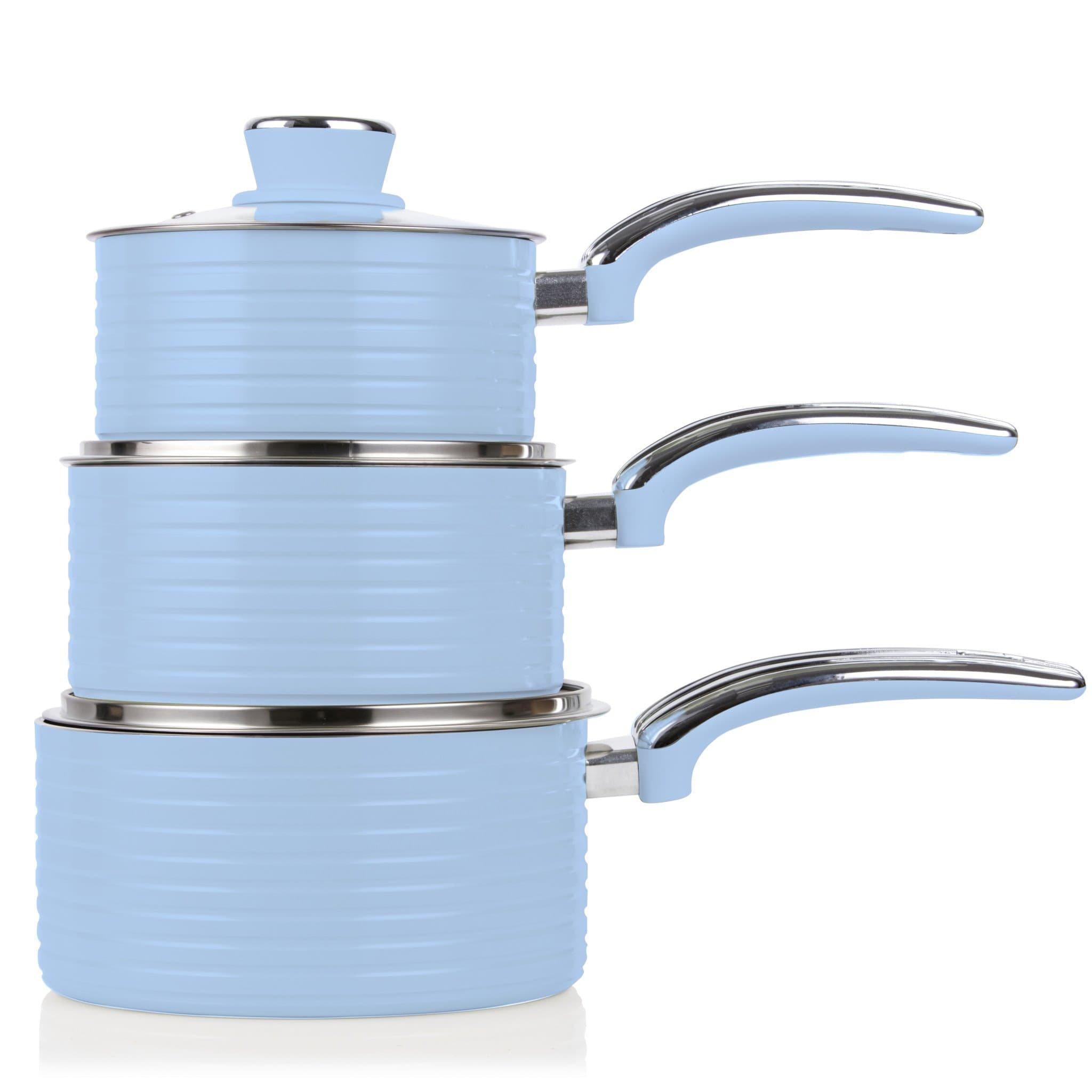 Blue - Swan - Retro 5 Piece Pan Set Sky Blue - 4