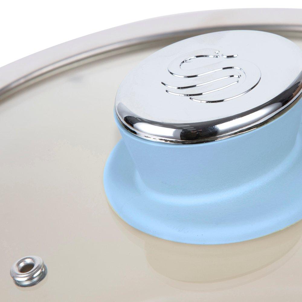 Blue - Swan - Retro 5 Piece Pan Set Sky Blue - 9